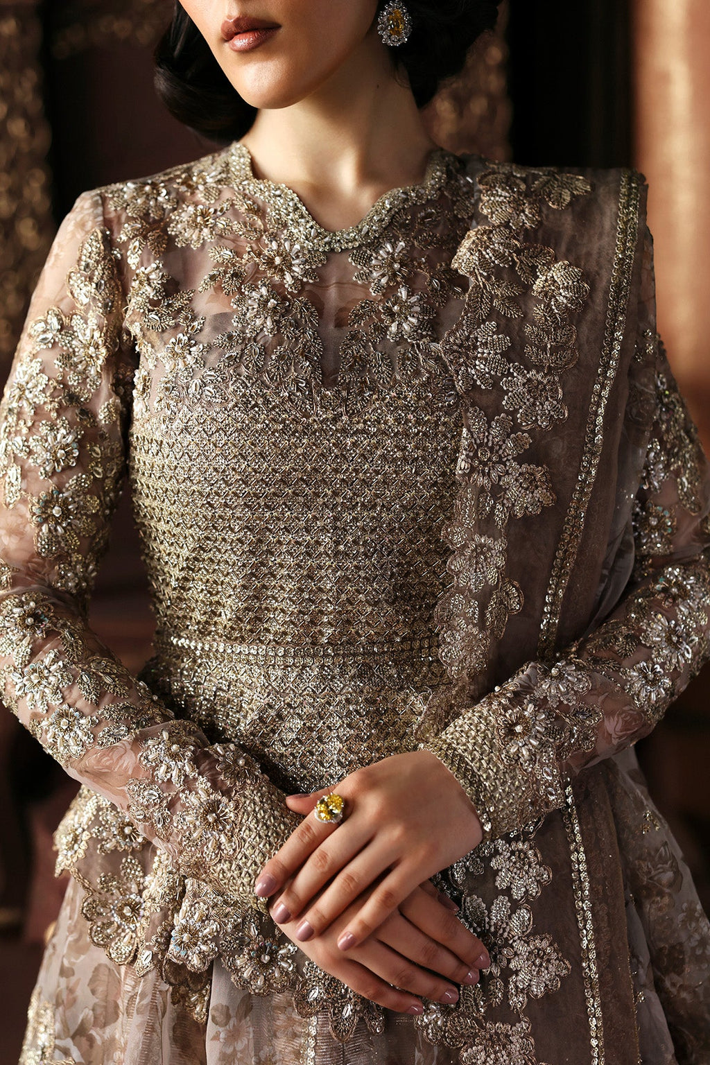 Priestess Premium Fabric Pakistani Bridal and Formal Dresses - Afrozeh - 3