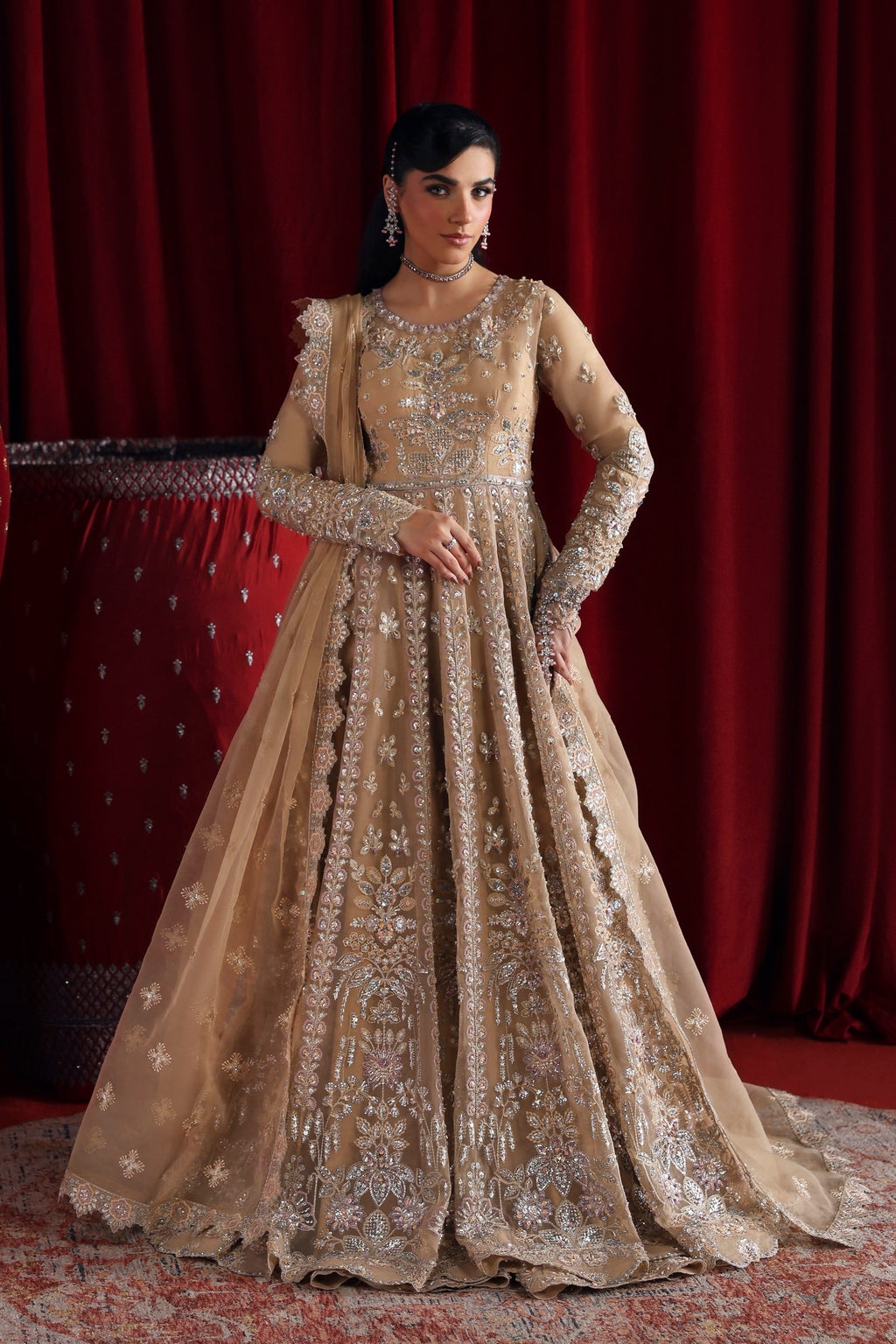 Parisa Raw Silk Pakistani Bridal and Formal Dresses - Akbar Aslam - 1