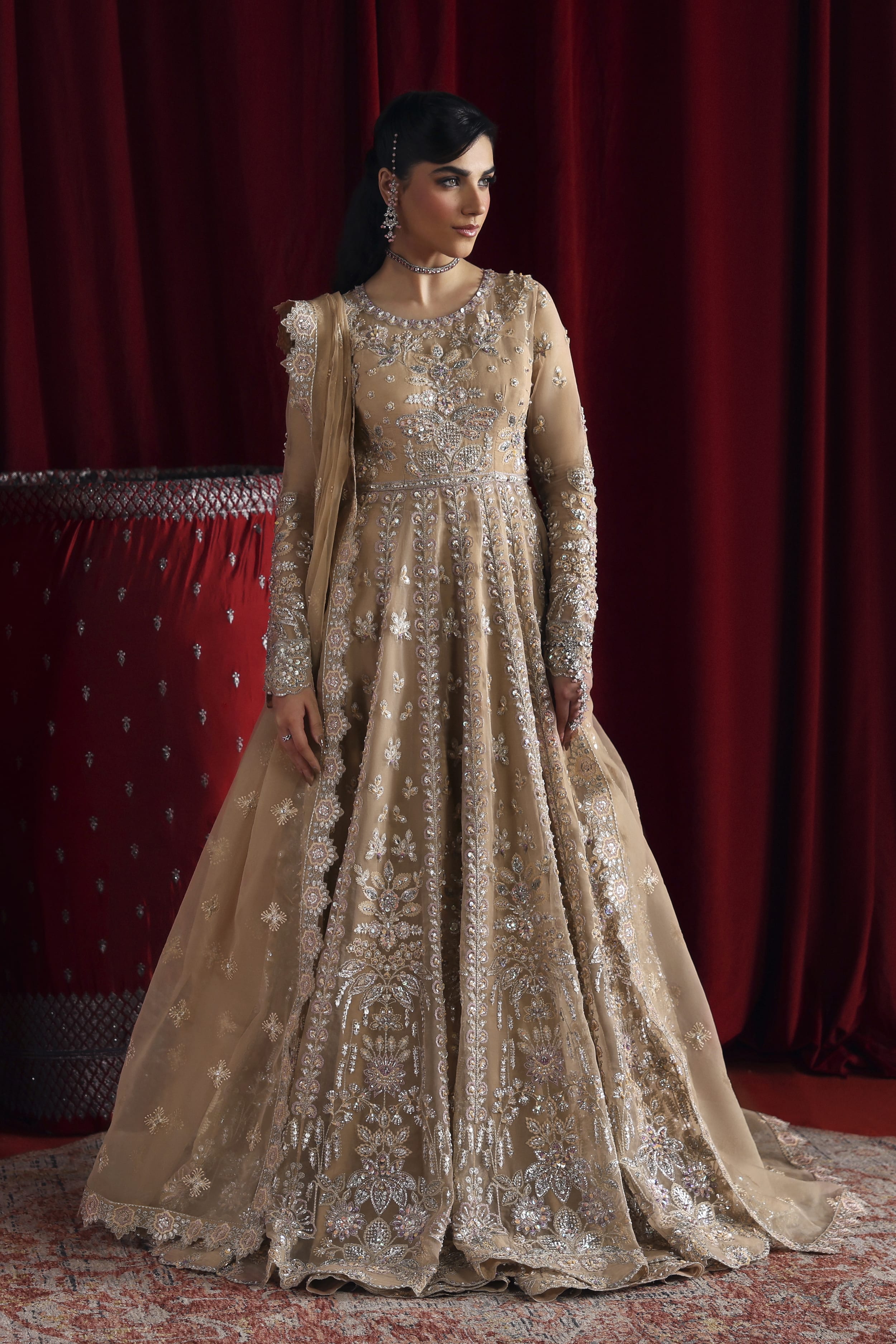 Parisa Raw Silk Pakistani Bridal and Formal Dresses - Akbar Aslam - 2