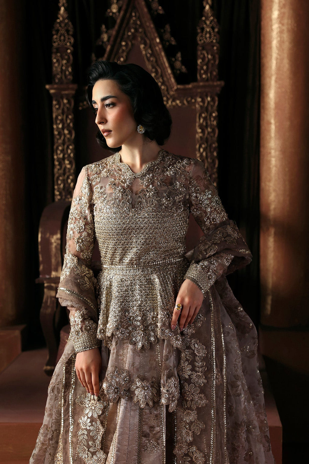Priestess Premium Fabric Pakistani Bridal and Formal Dresses - Afrozeh - 4