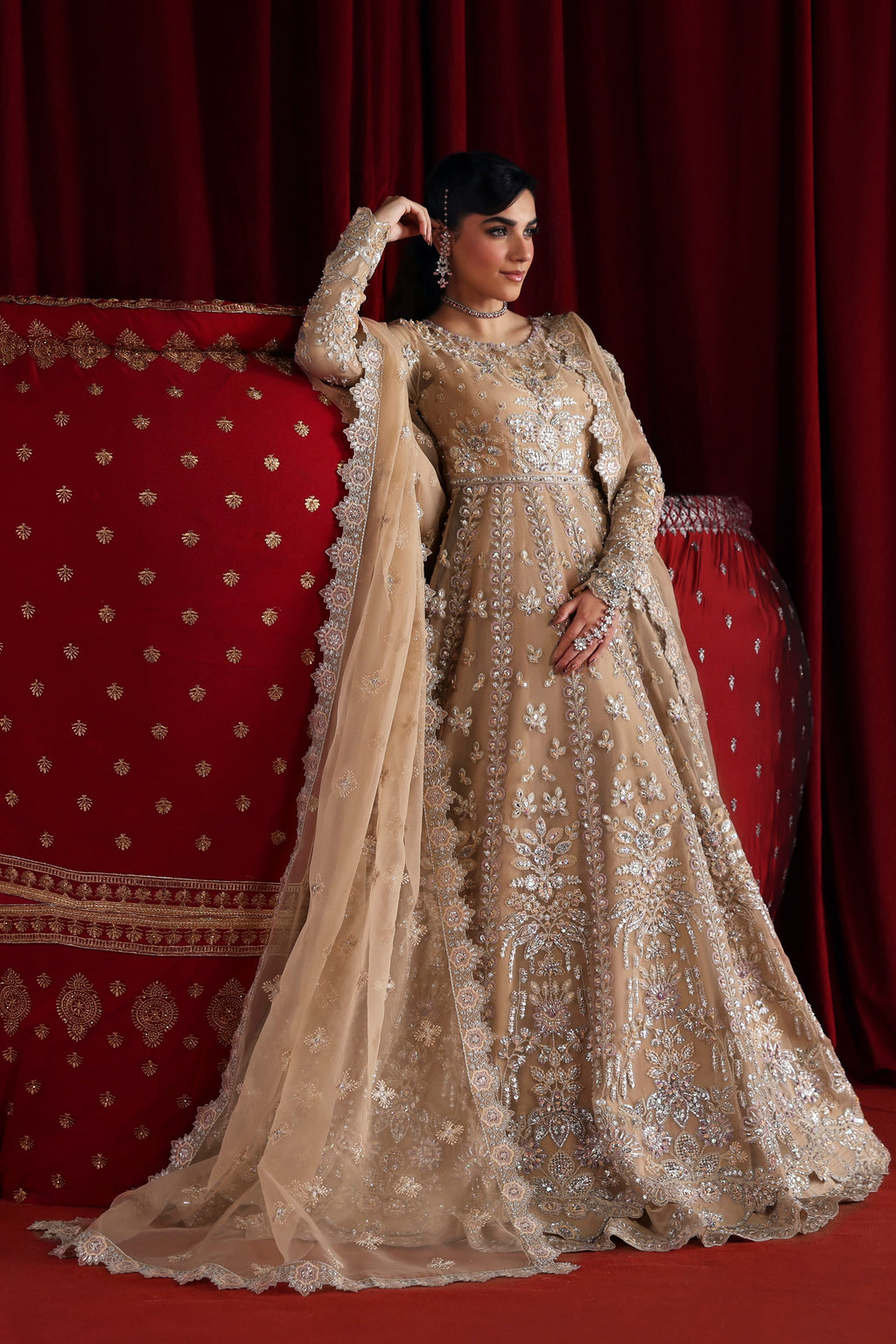 Parisa Raw Silk Pakistani Bridal and Formal Dresses - Akbar Aslam - 4