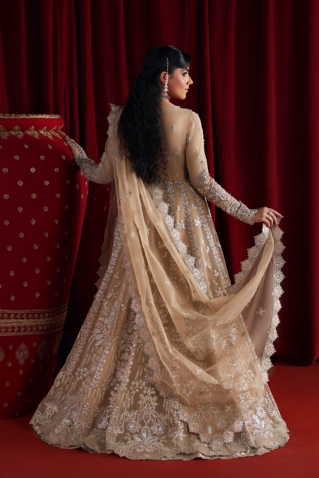 Parisa Raw Silk Pakistani Bridal and Formal Dresses - Akbar Aslam - 5