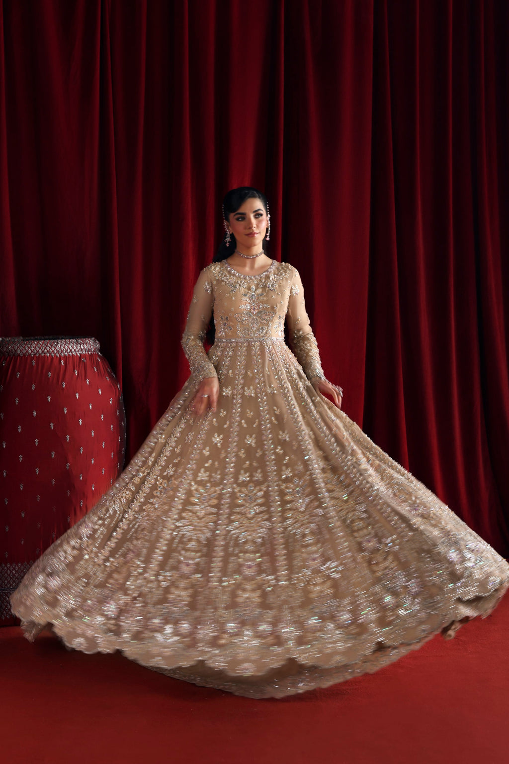 Parisa Raw Silk Pakistani Bridal and Formal Dresses - Akbar Aslam - 6