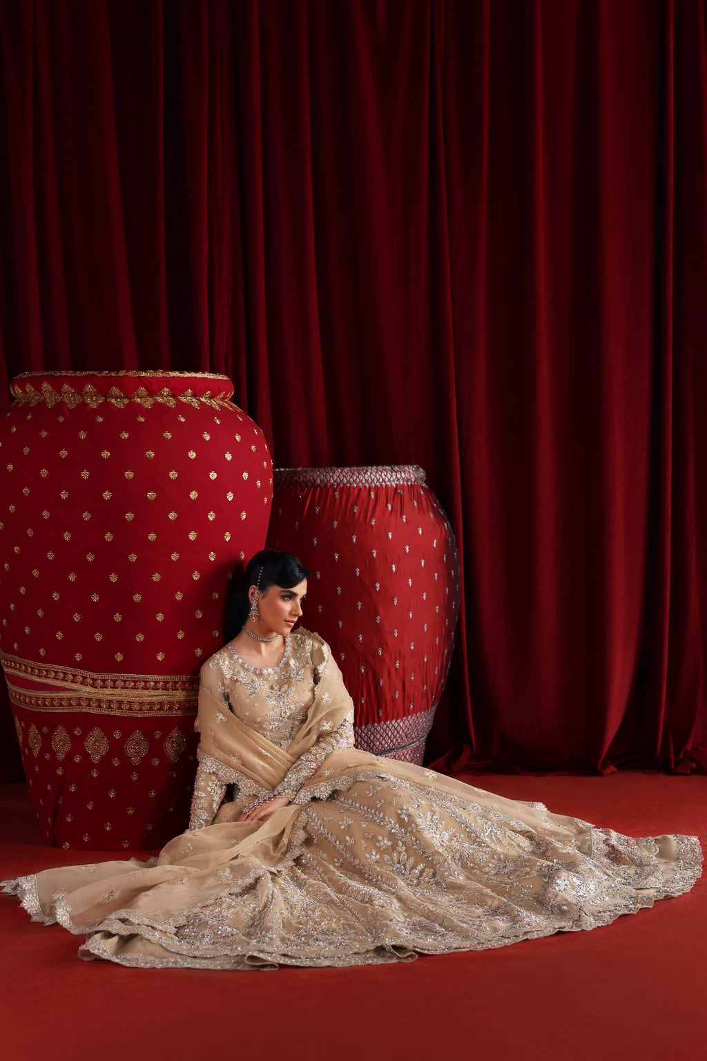 Parisa Raw Silk Pakistani Bridal and Formal Dresses - Akbar Aslam - 7