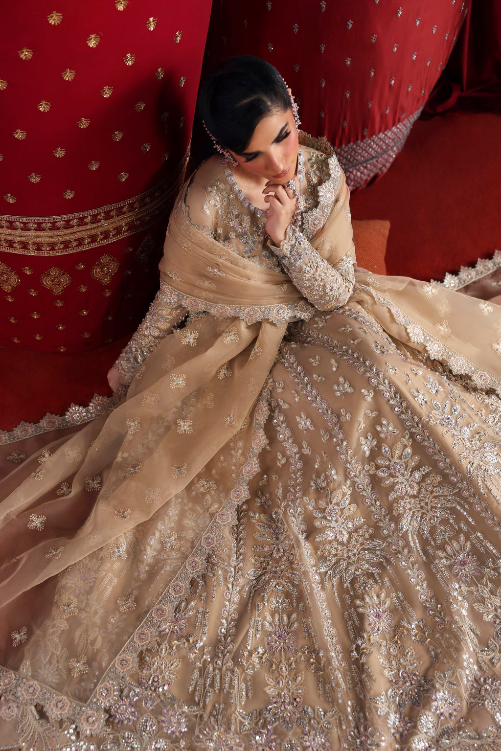 Parisa Raw Silk Pakistani Bridal and Formal Dresses - Akbar Aslam - 9