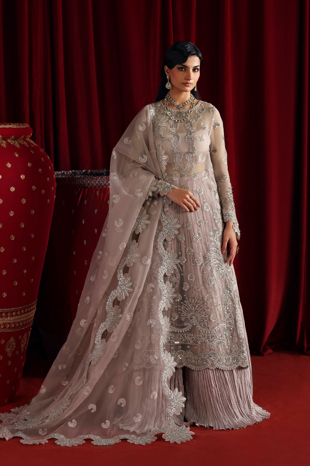 Shahnaz Raw Silk Pakistani Formal Dresses - Akbar Aslam - 1