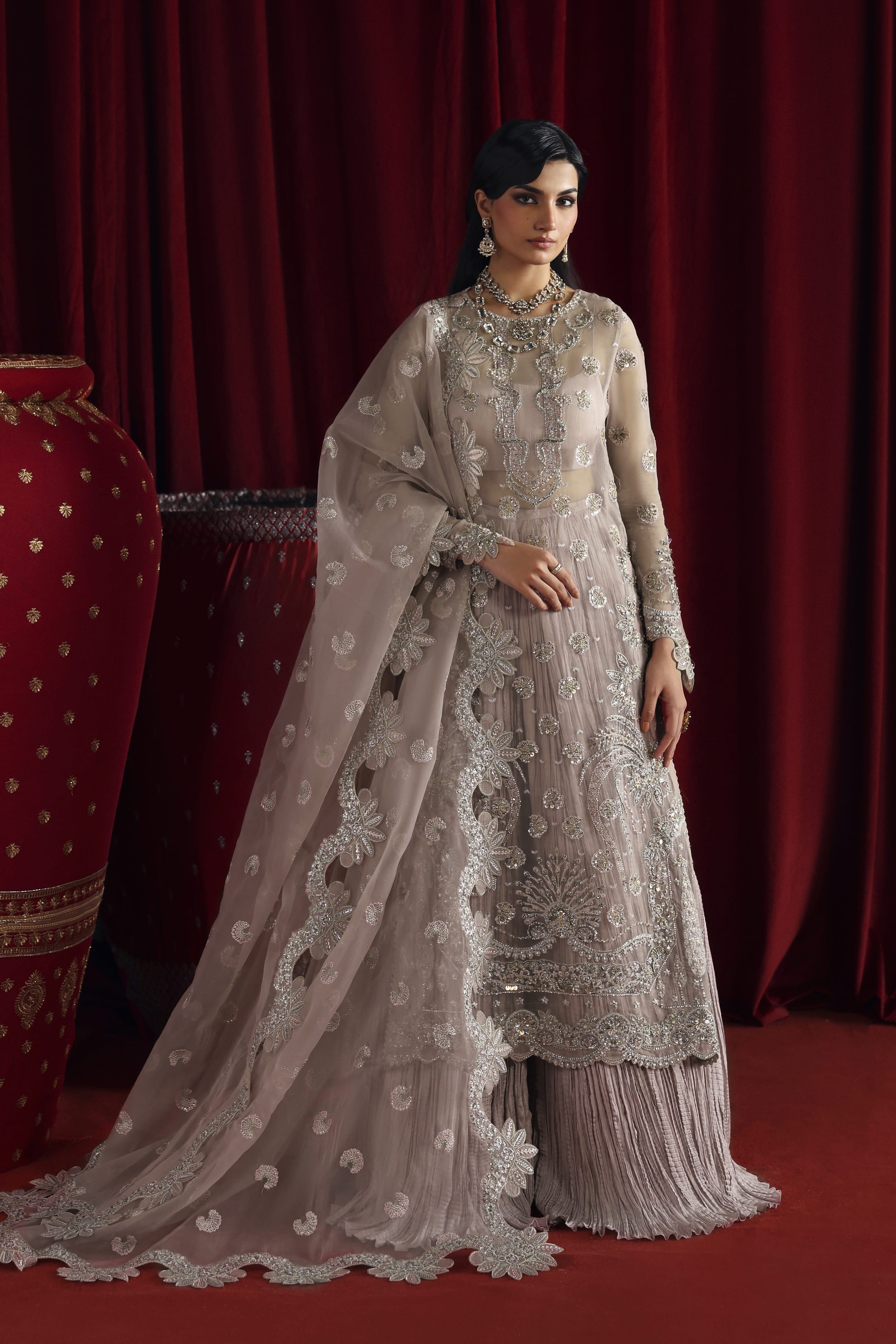Shahnaz Raw Silk Pakistani Formal Dresses - Akbar Aslam - 1