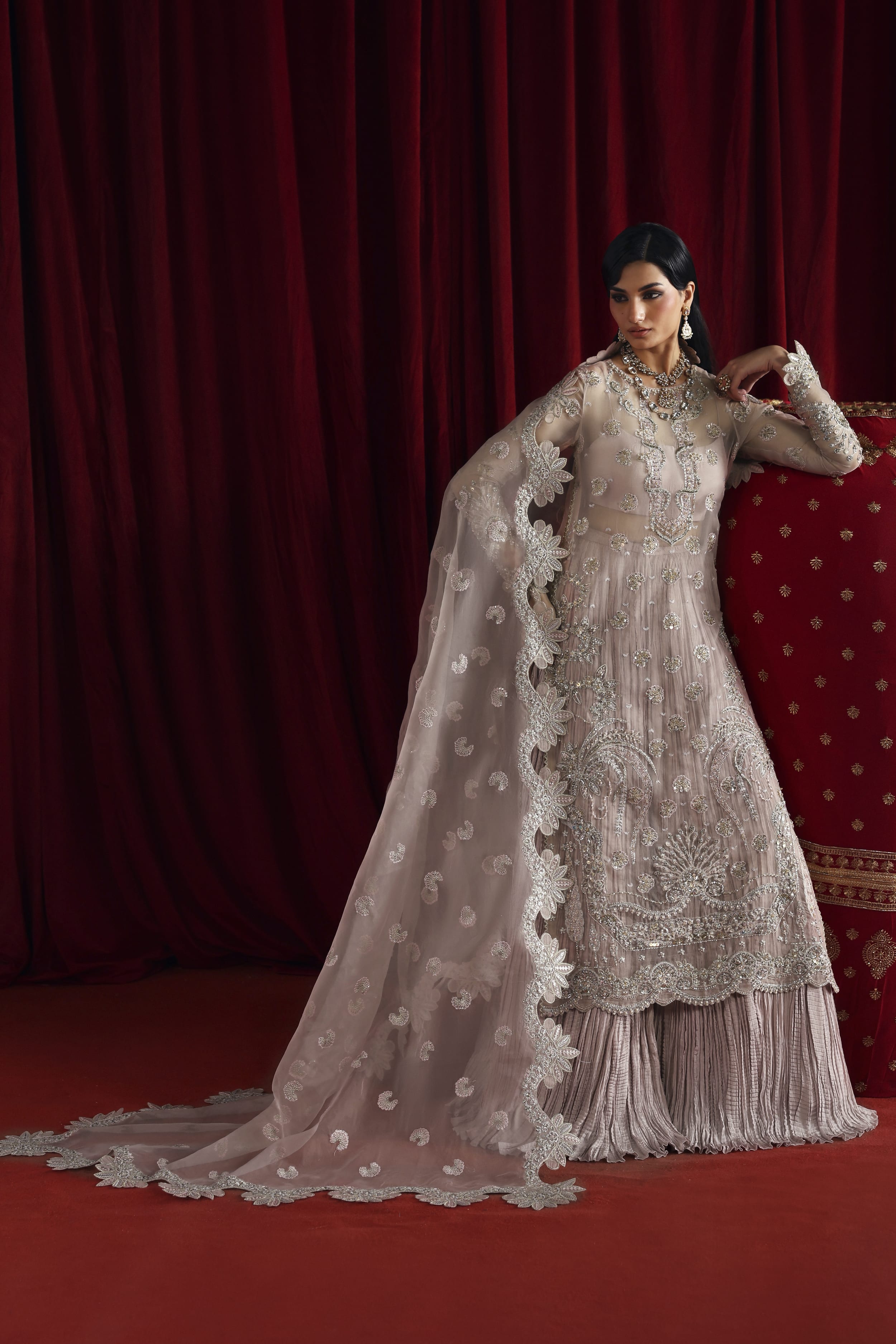 Shahnaz Raw Silk Pakistani Formal Dresses - Akbar Aslam - 4