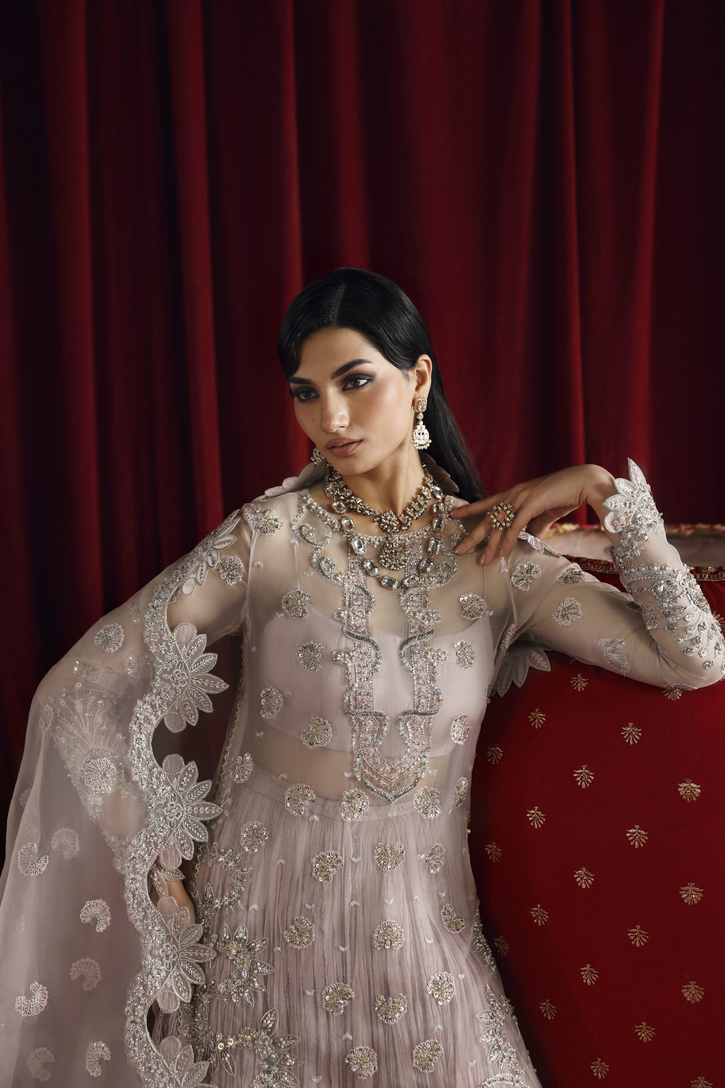 Shahnaz Raw Silk Pakistani Formal Dresses - Akbar Aslam - 5