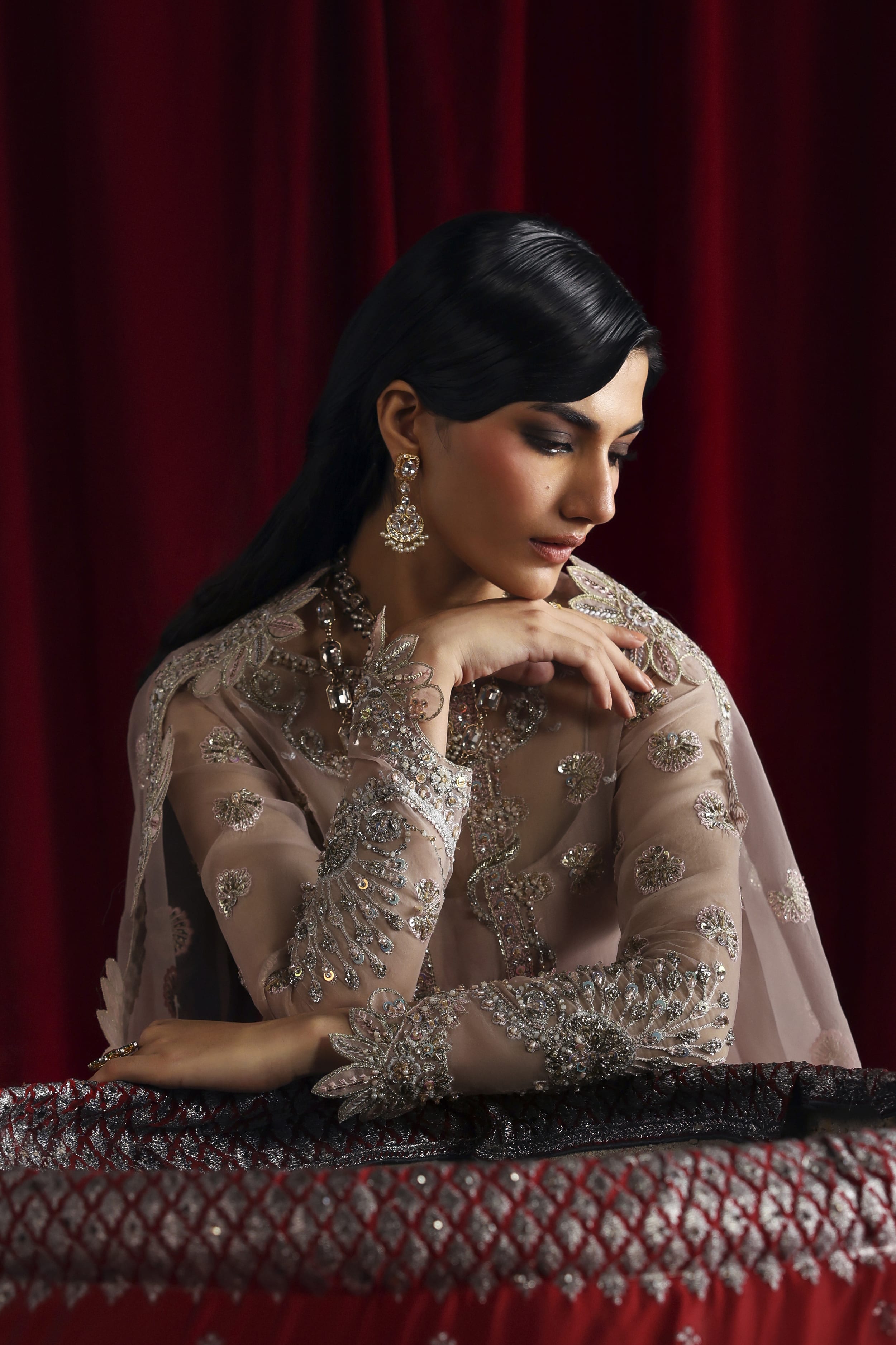 Shahnaz Raw Silk Pakistani Formal Dresses - Akbar Aslam - 7