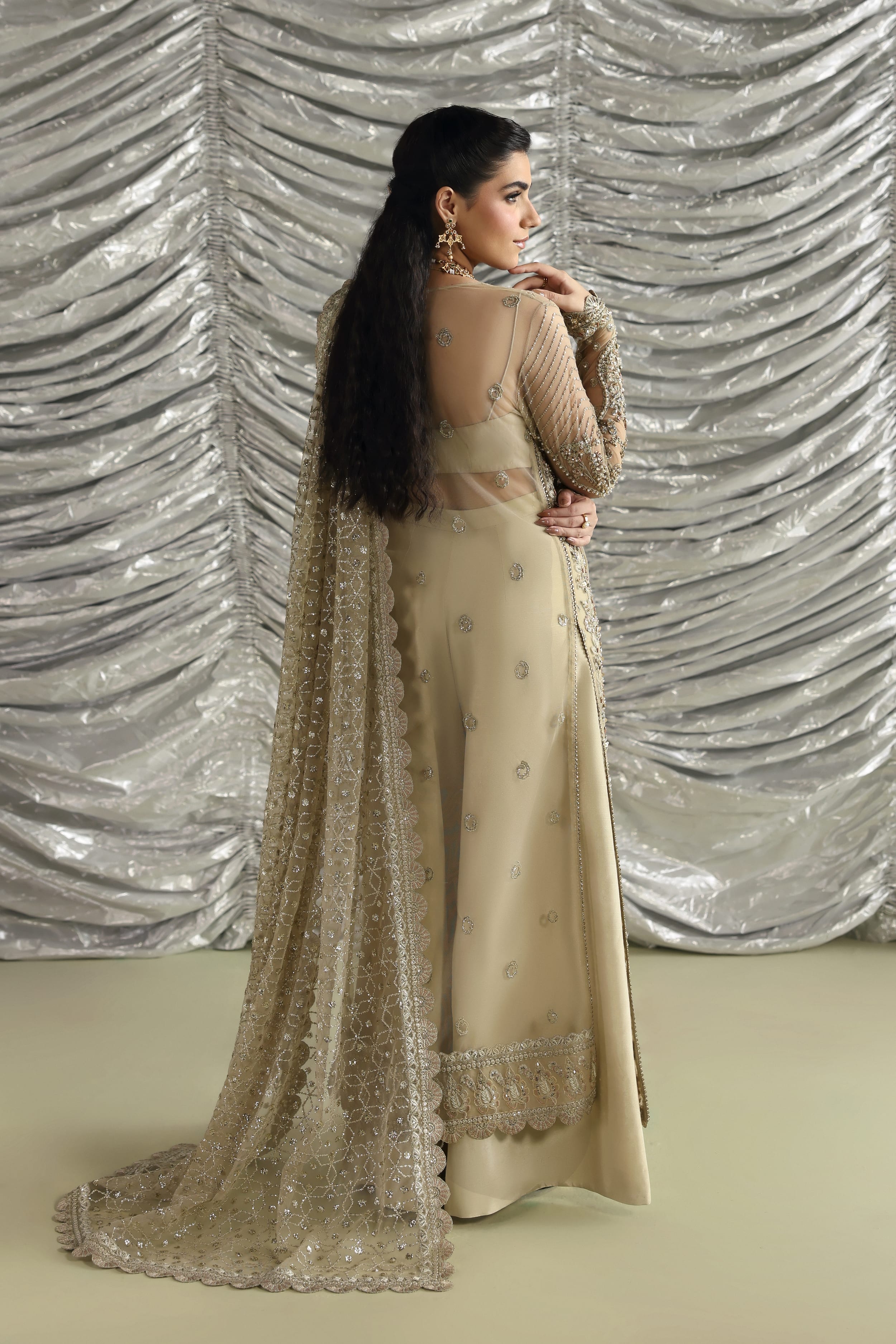 Roshanara Raw Silk Pakistani Formal Dresses - Akbar Aslam - 6