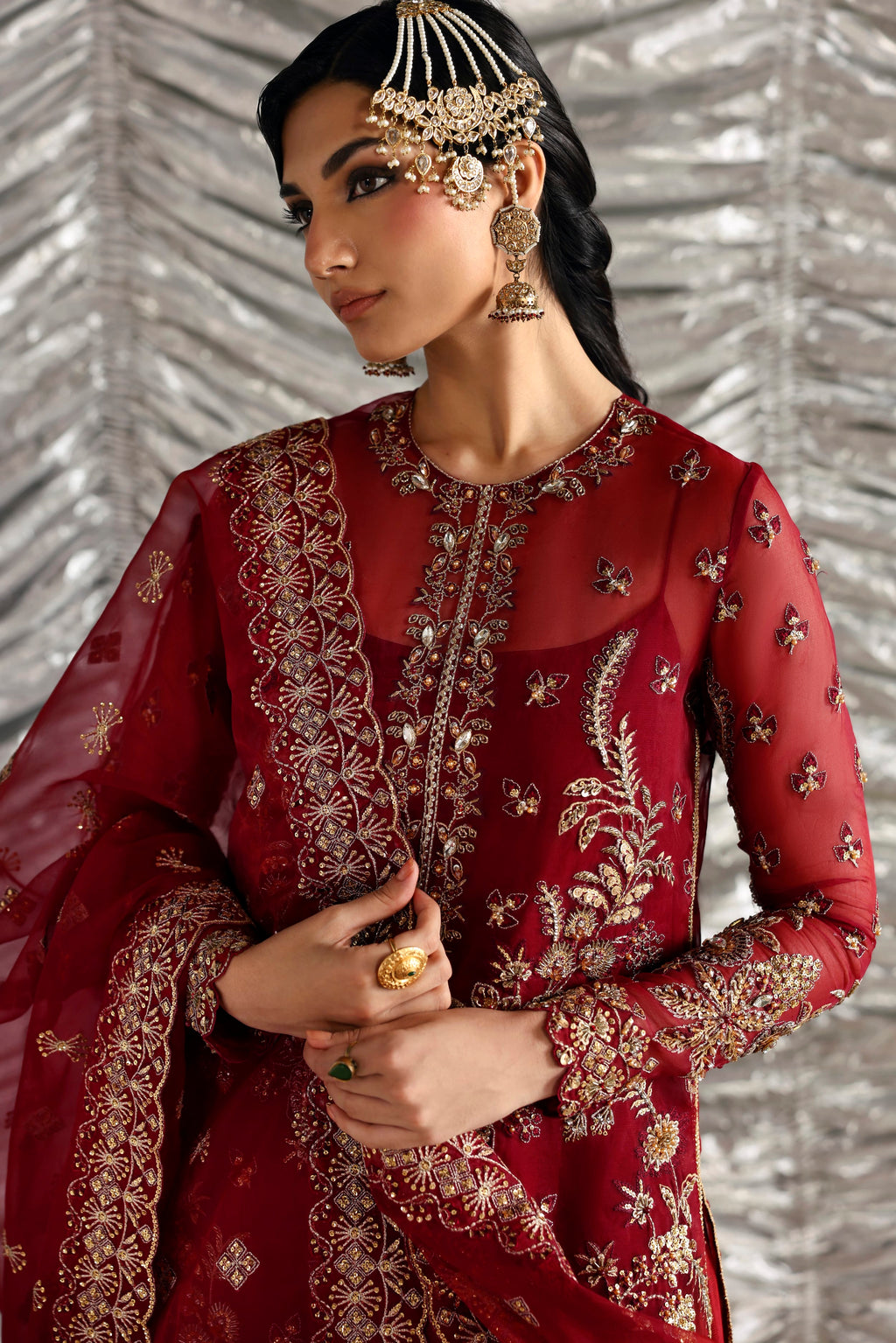 Dilafroz Raw Silk Pakistani Formal Dresses - Akbar Aslam - 4