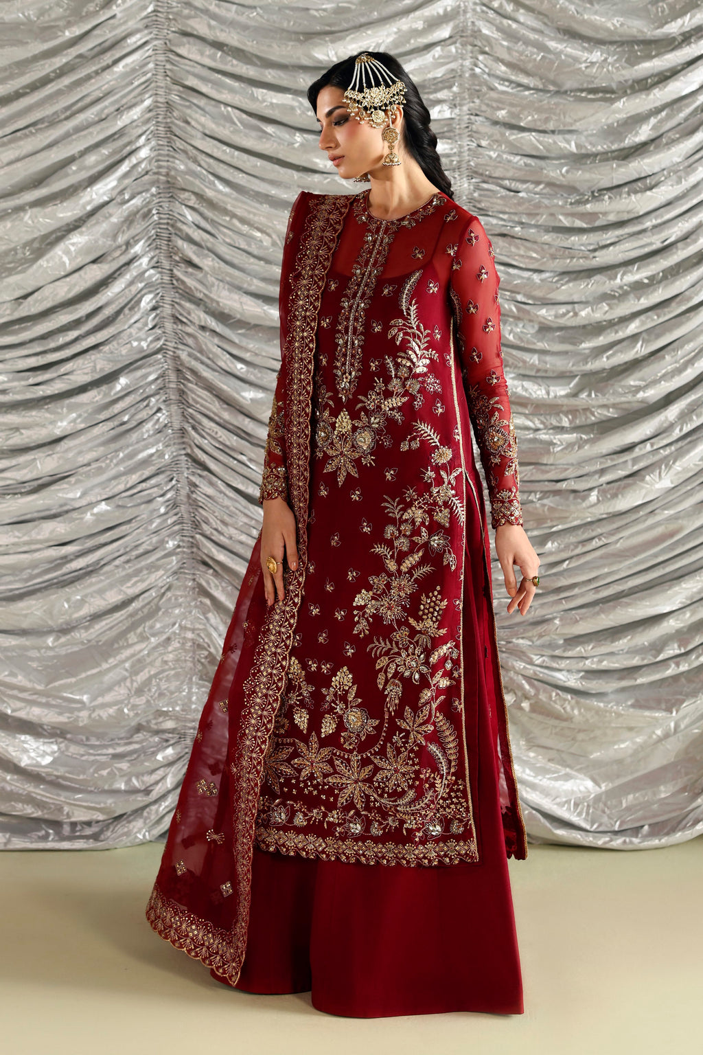 Dilafroz Raw Silk Pakistani Formal Dresses - Akbar Aslam - 5