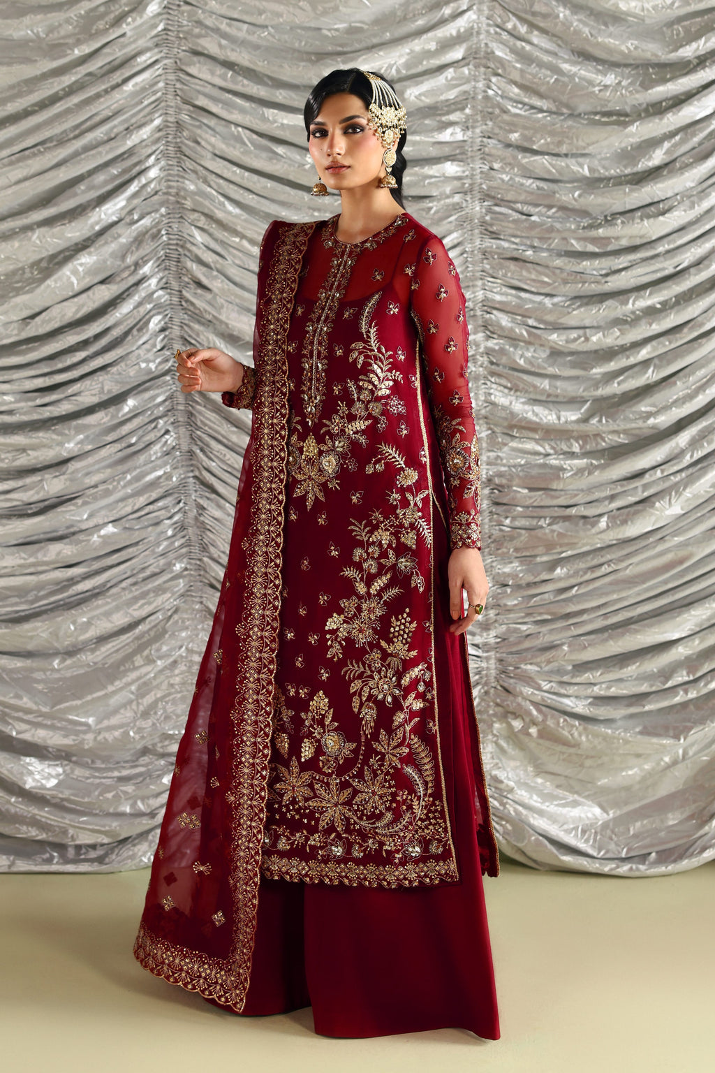 Dilafroz Raw Silk Pakistani Formal Dresses - Akbar Aslam - 6