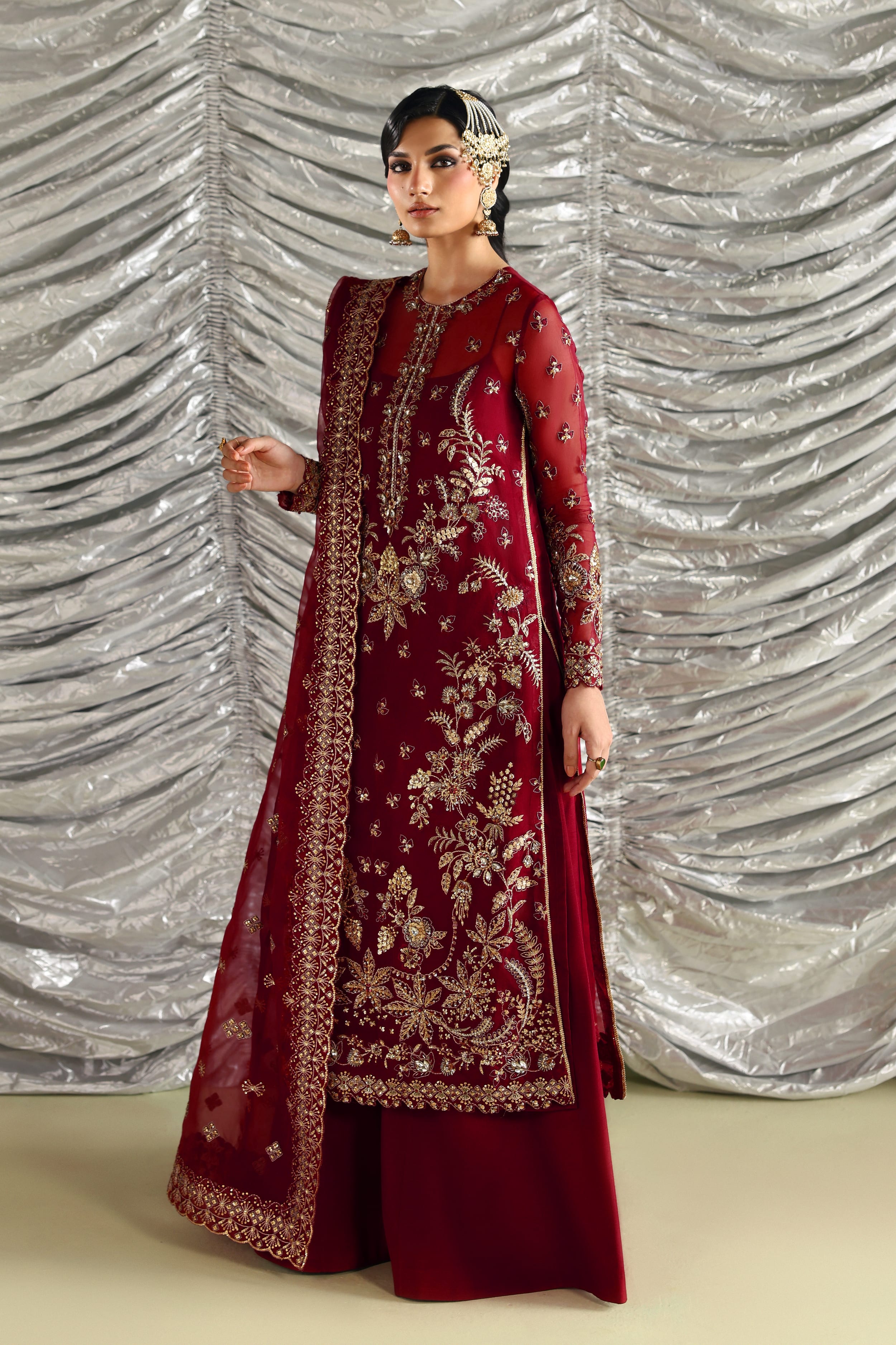 Dilafroz Raw Silk Pakistani Formal Dresses - Akbar Aslam - 6