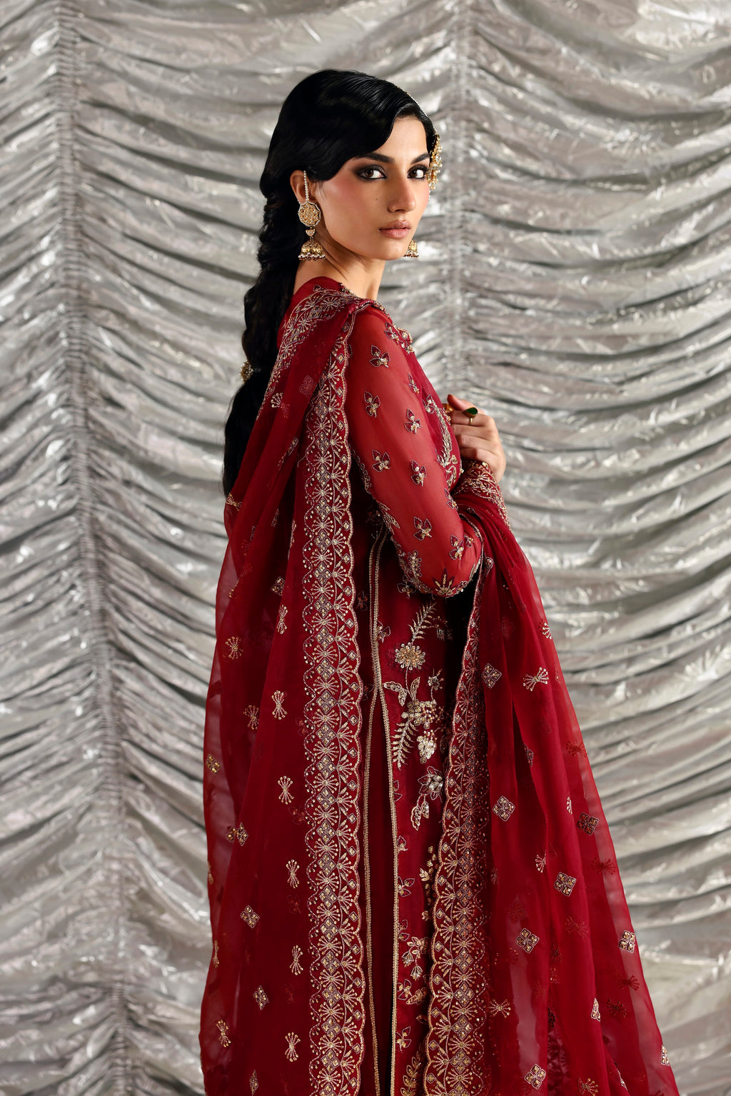Dilafroz Raw Silk Pakistani Formal Dresses - Akbar Aslam - 8