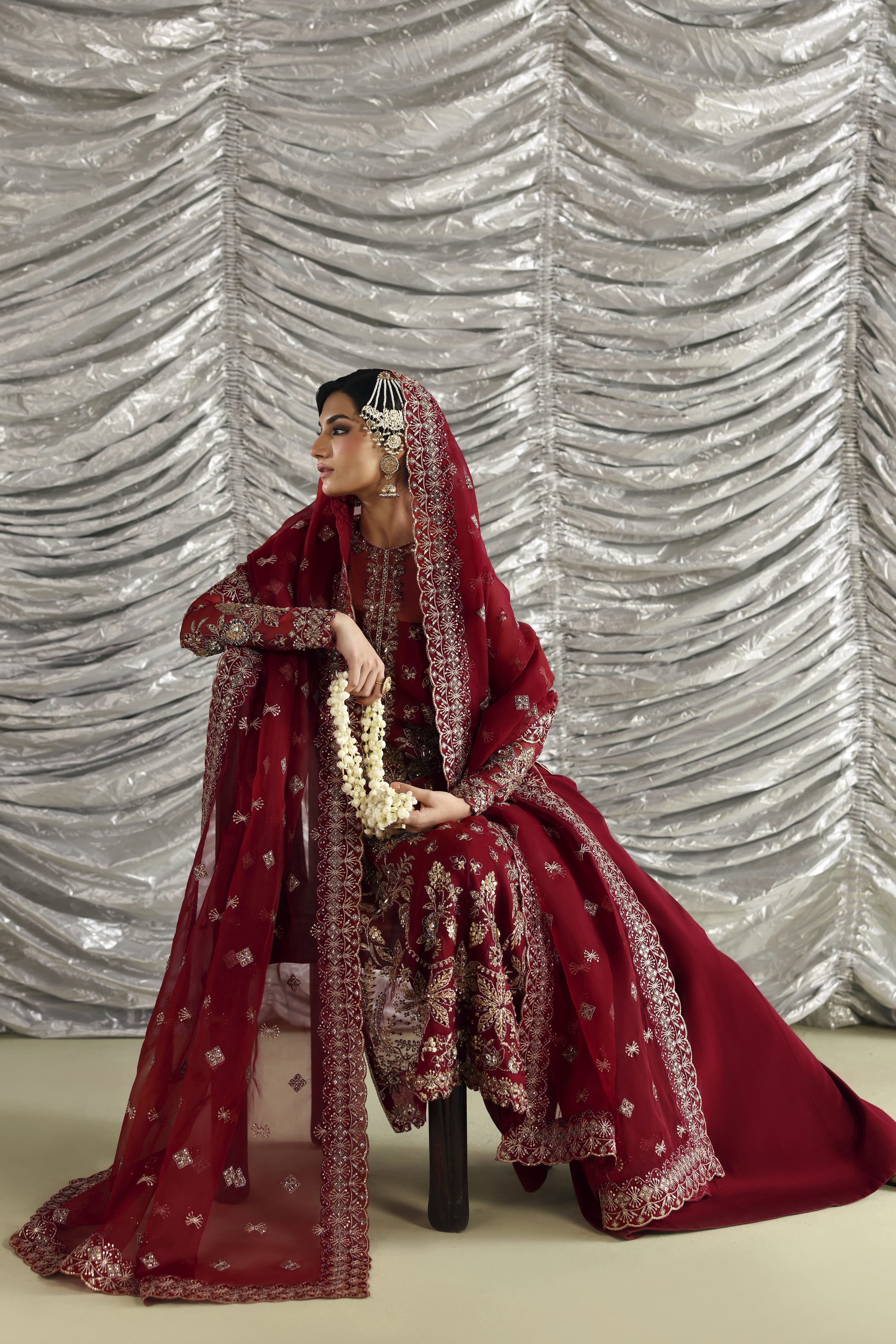 Dilafroz Raw Silk Pakistani Formal Dresses - Akbar Aslam - 9