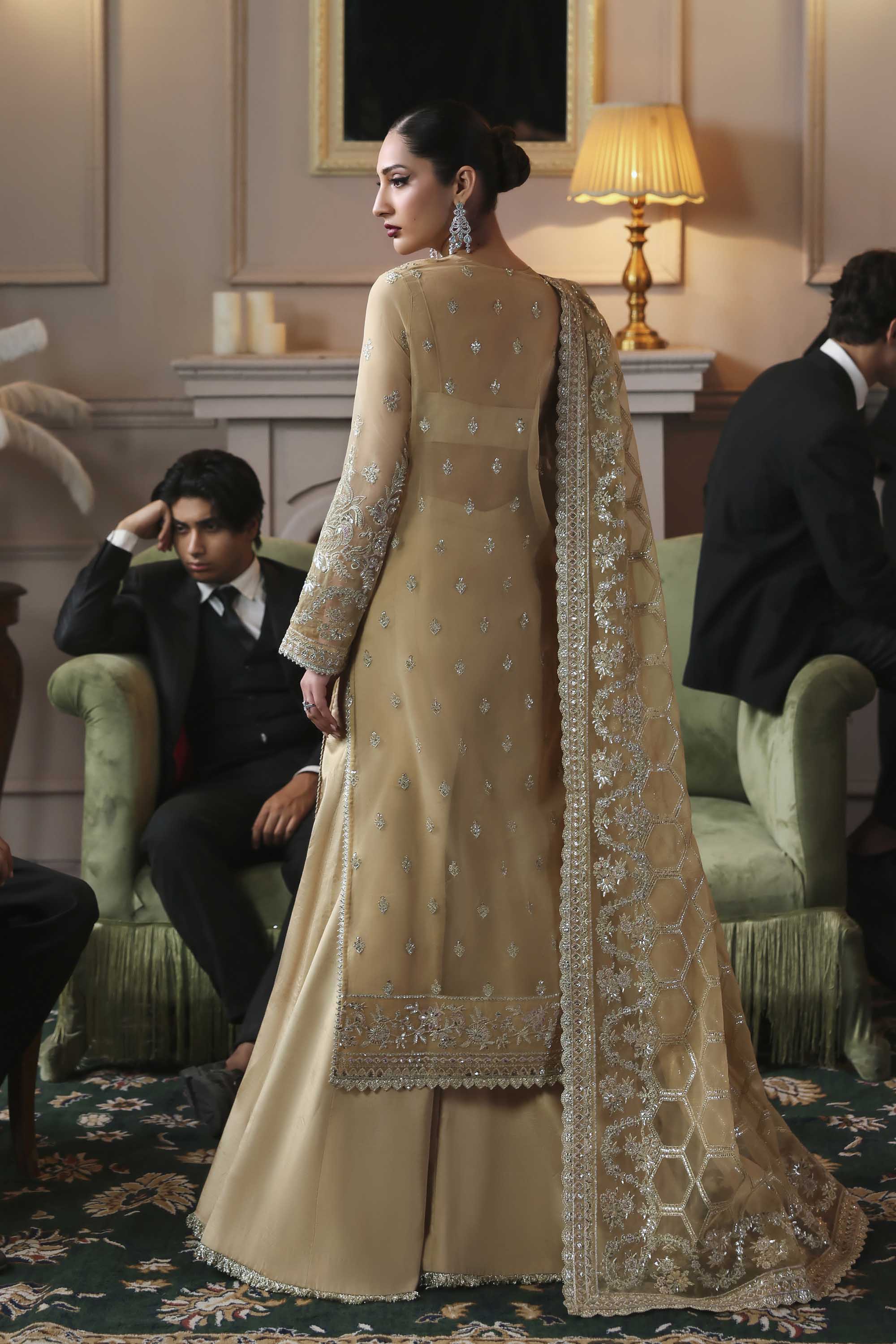 Tajmeen Raw Silk Pakistani Formal Dresses - Akbar Aslam - 3