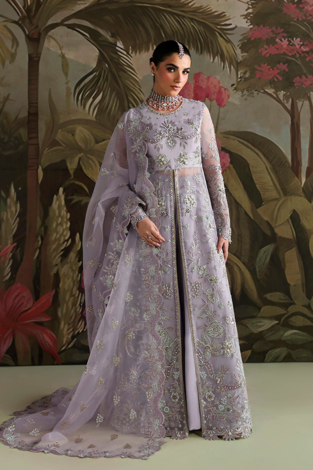 Zareen Raw Silk Pakistani Formal Dresses - Akbar Aslam - 1