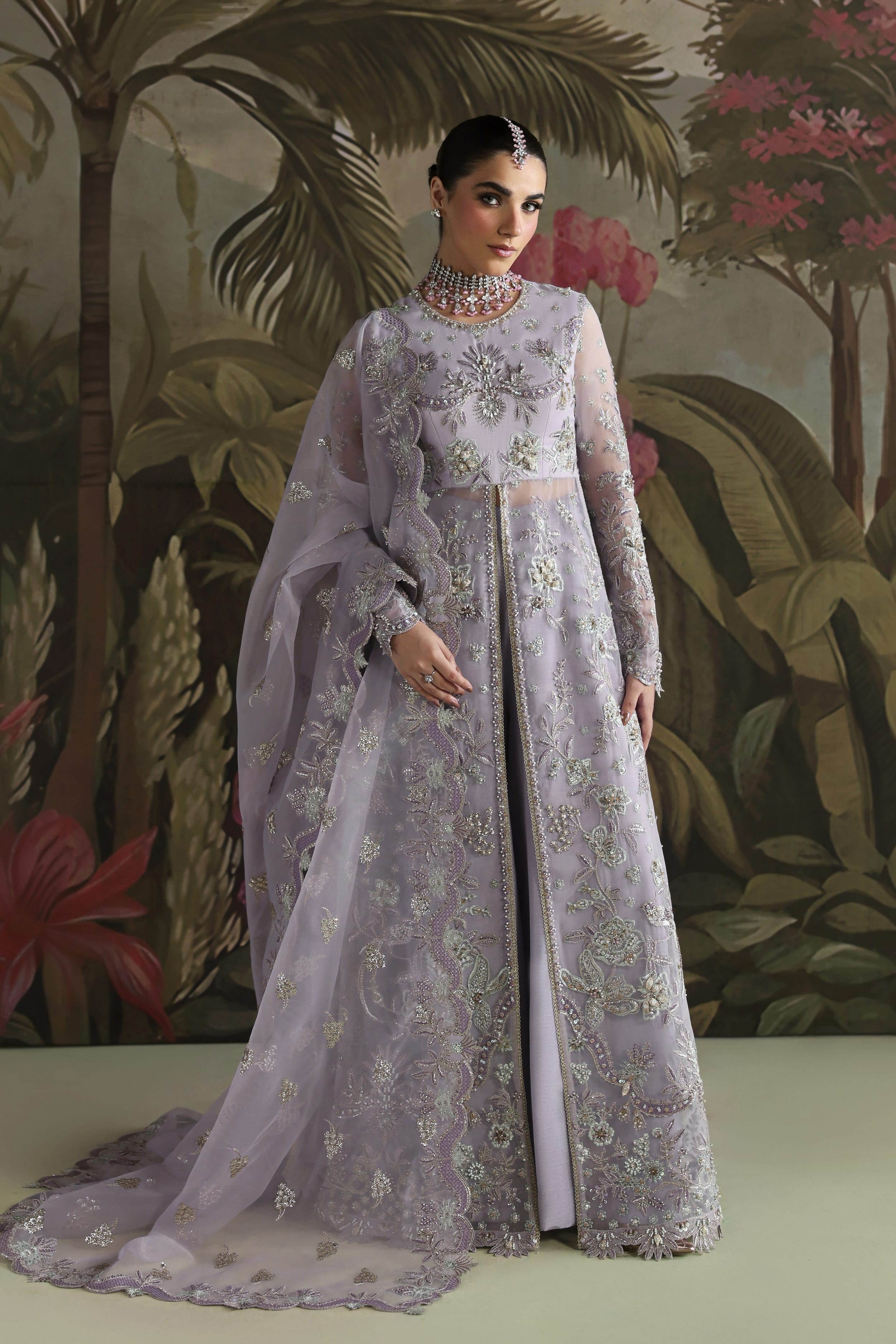 Zareen Raw Silk Pakistani Formal Dresses - Akbar Aslam - 1