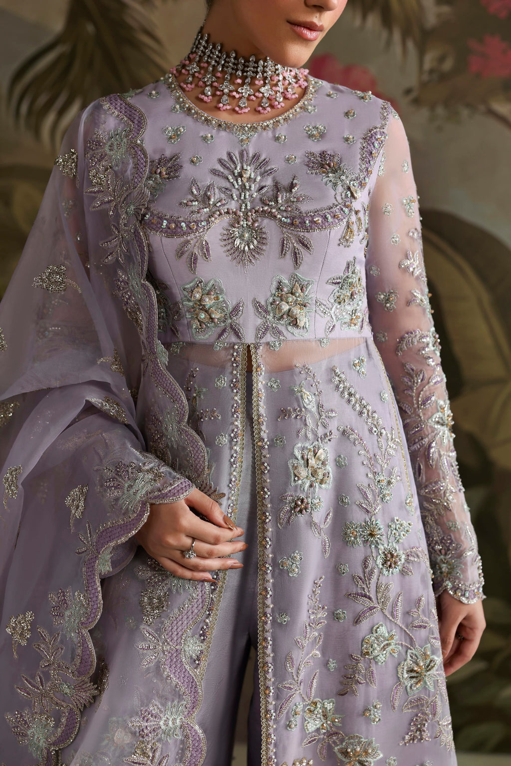Zareen Raw Silk Pakistani Formal Dresses - Akbar Aslam - 2
