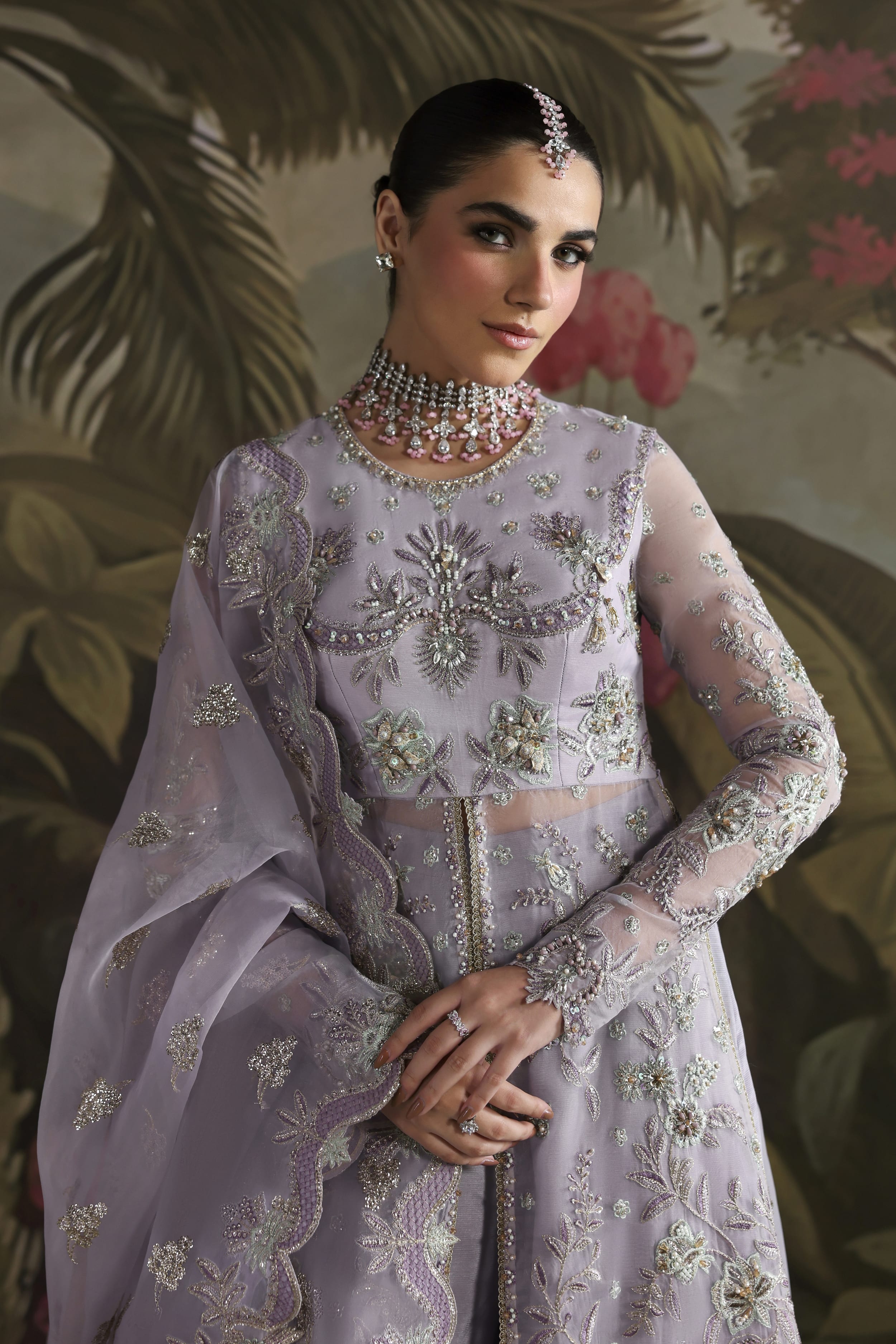 Zareen Raw Silk Pakistani Formal Dresses - Akbar Aslam - 3