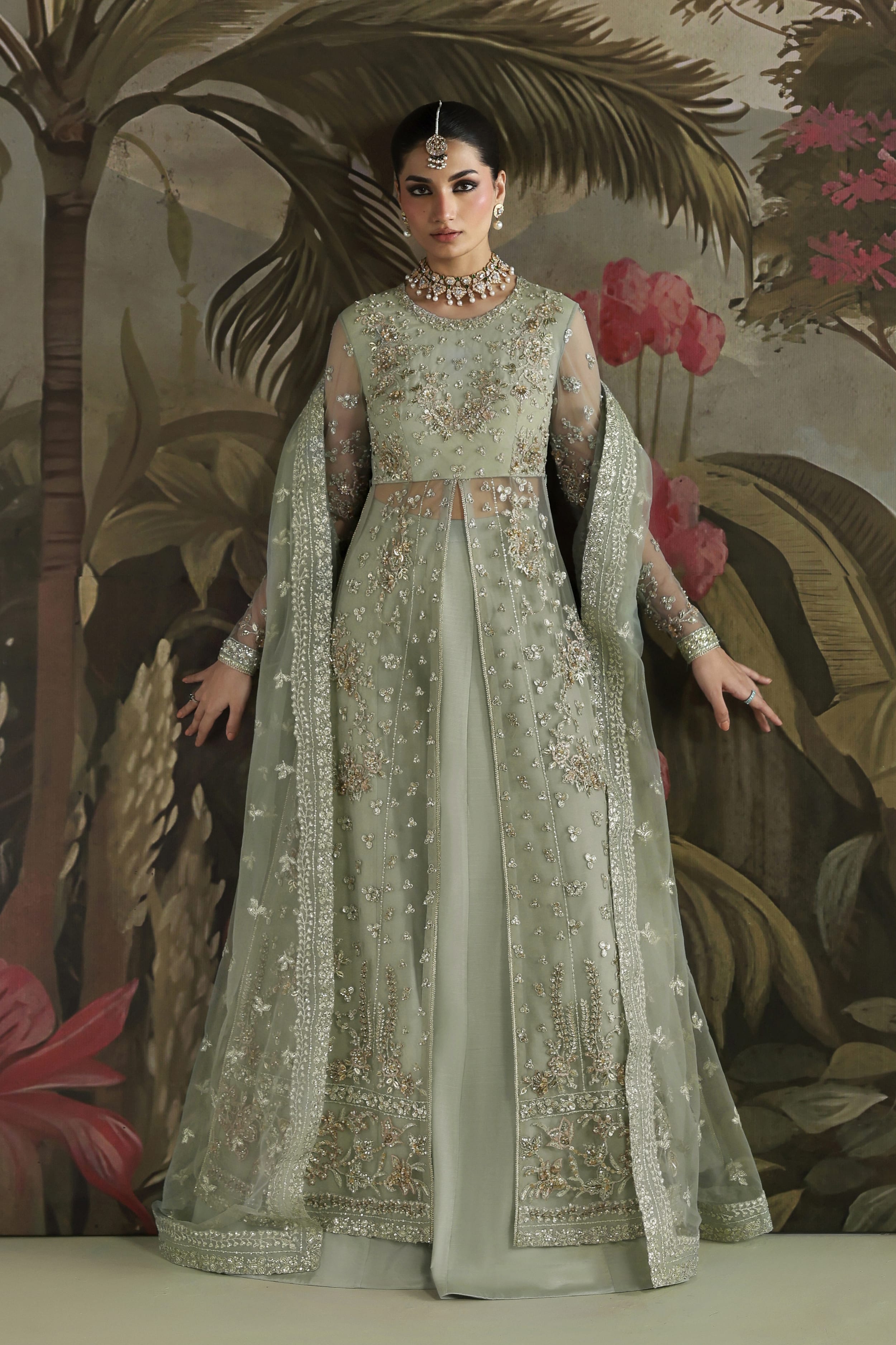 Zohal Raw Silk Pakistani Formal Dresses - Akbar Aslam - 2