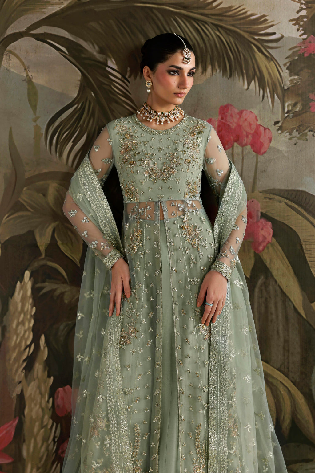 Zohal Raw Silk Pakistani Formal Dresses - Akbar Aslam - 3