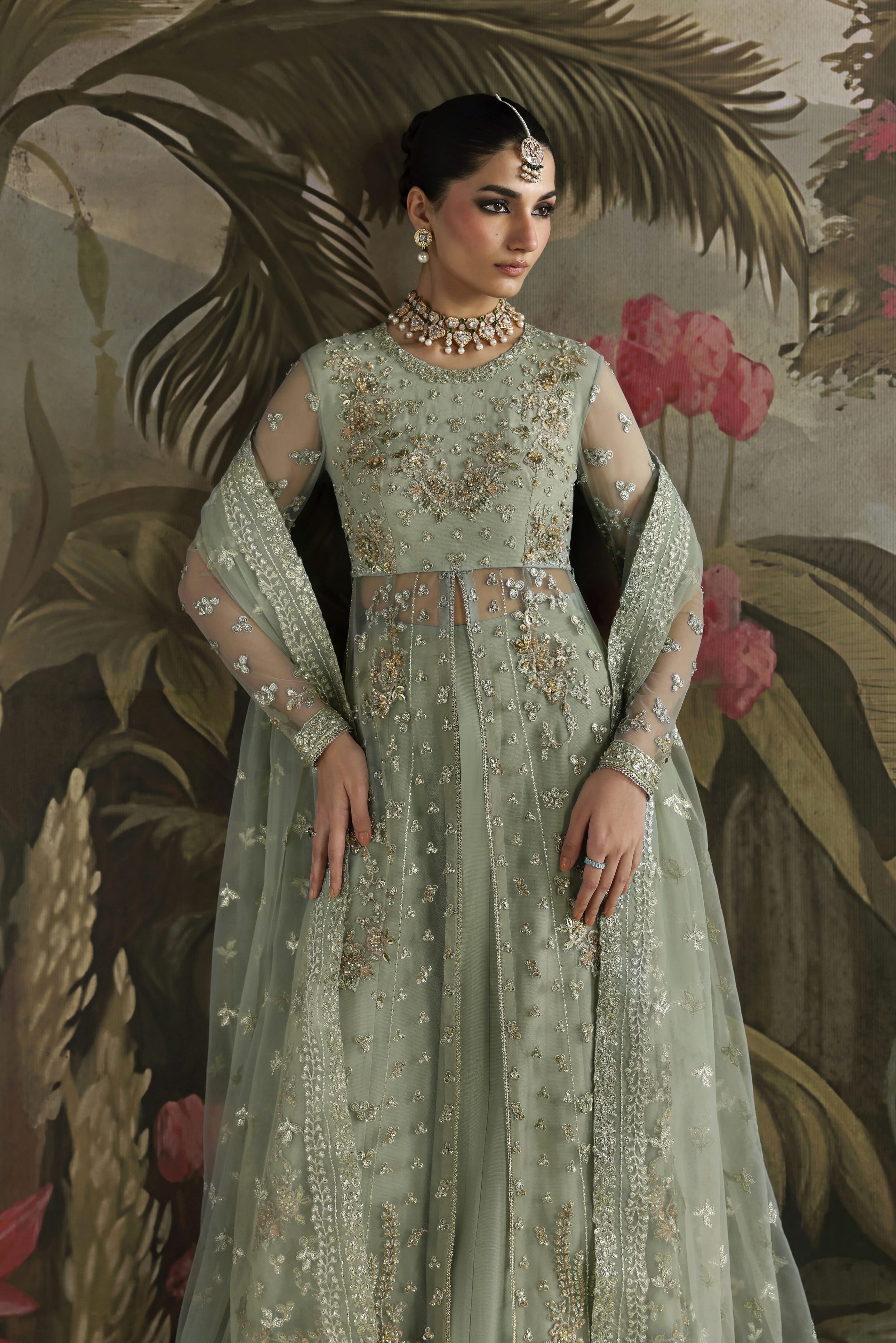 Zohal Raw Silk Pakistani Formal Dresses - Akbar Aslam - 3