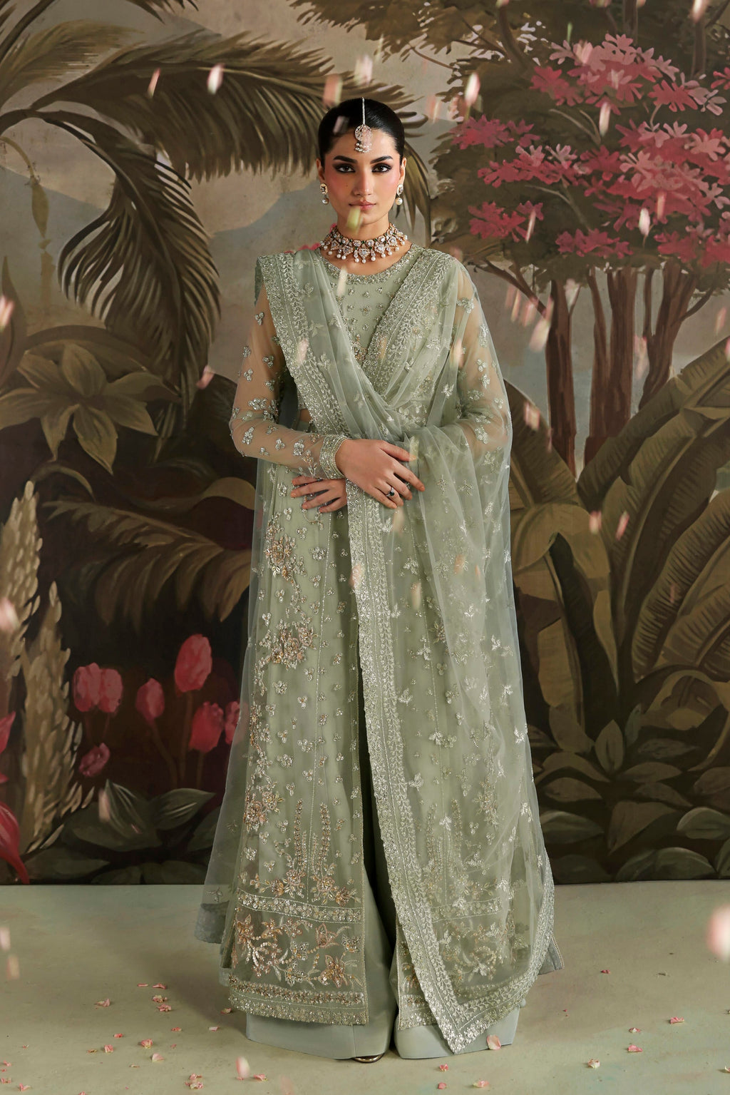 Zohal Raw Silk Pakistani Formal Dresses - Akbar Aslam - 5
