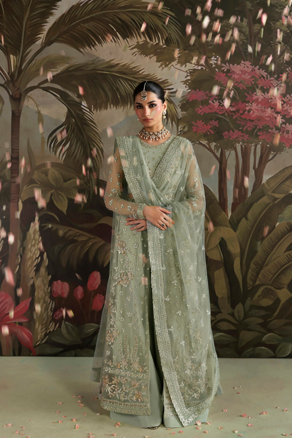 Zohal Raw Silk Pakistani Formal Dresses - Akbar Aslam - 6