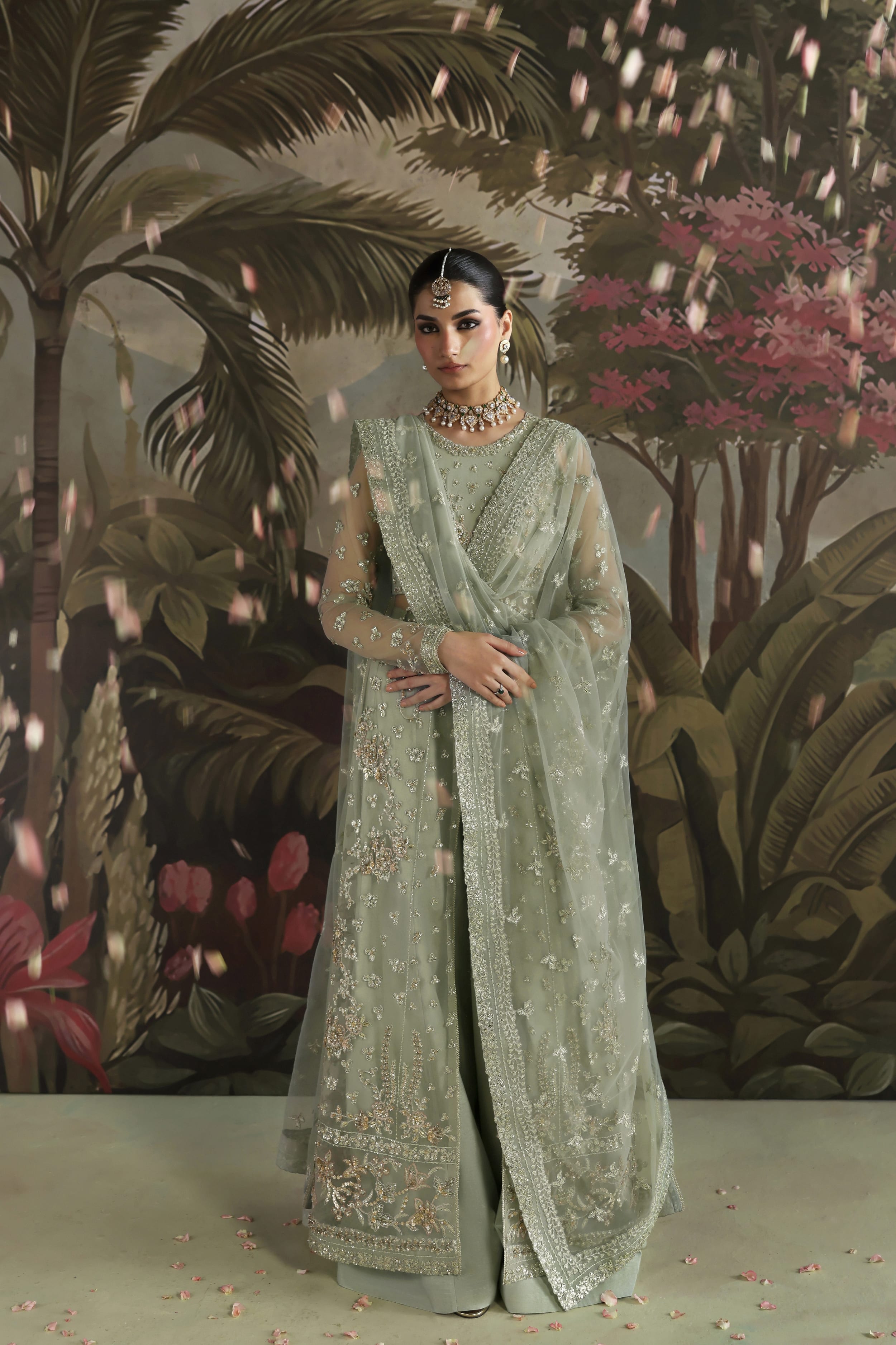 Zohal Raw Silk Pakistani Formal Dresses - Akbar Aslam - 6