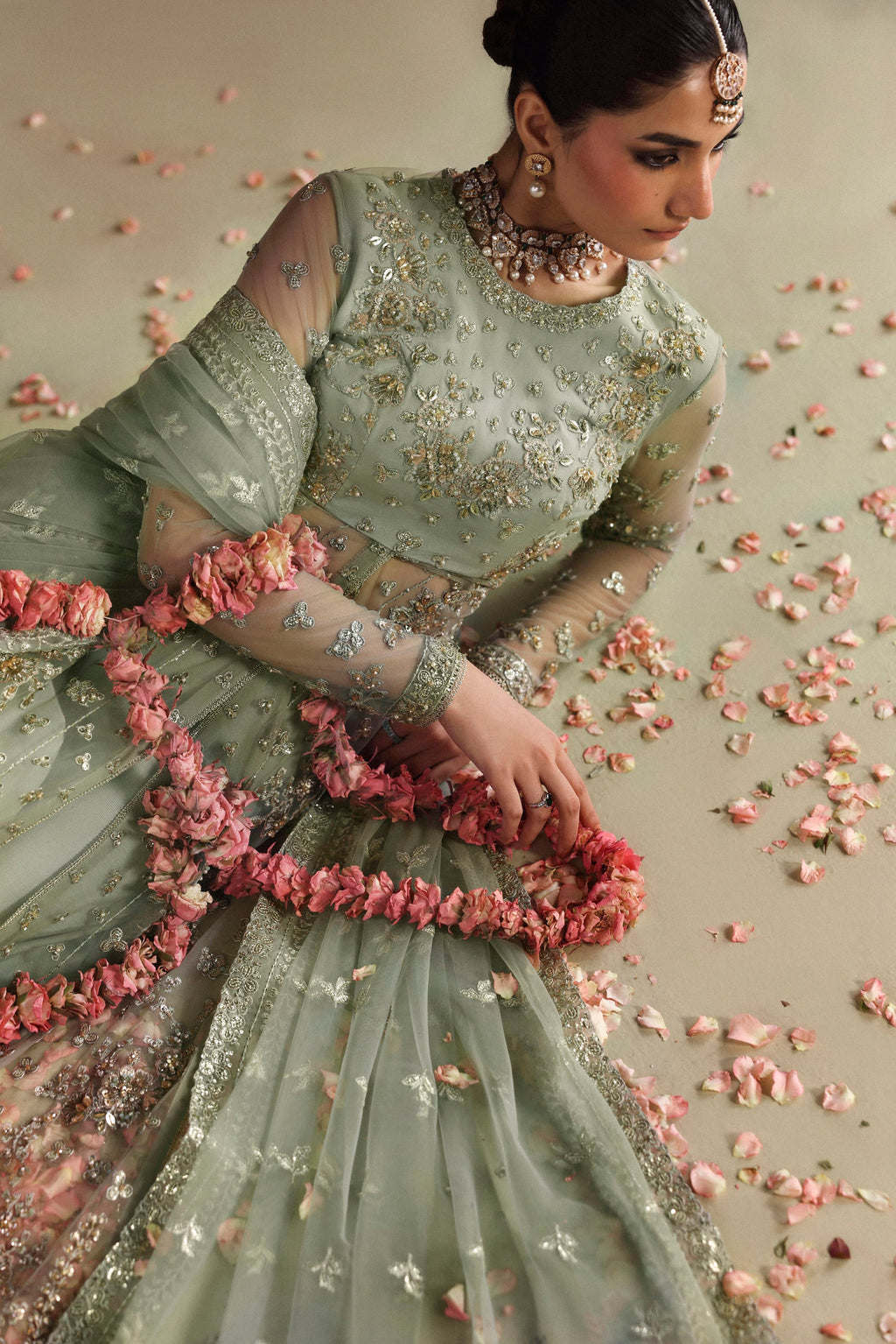 Zohal Raw Silk Pakistani Formal Dresses - Akbar Aslam - 8