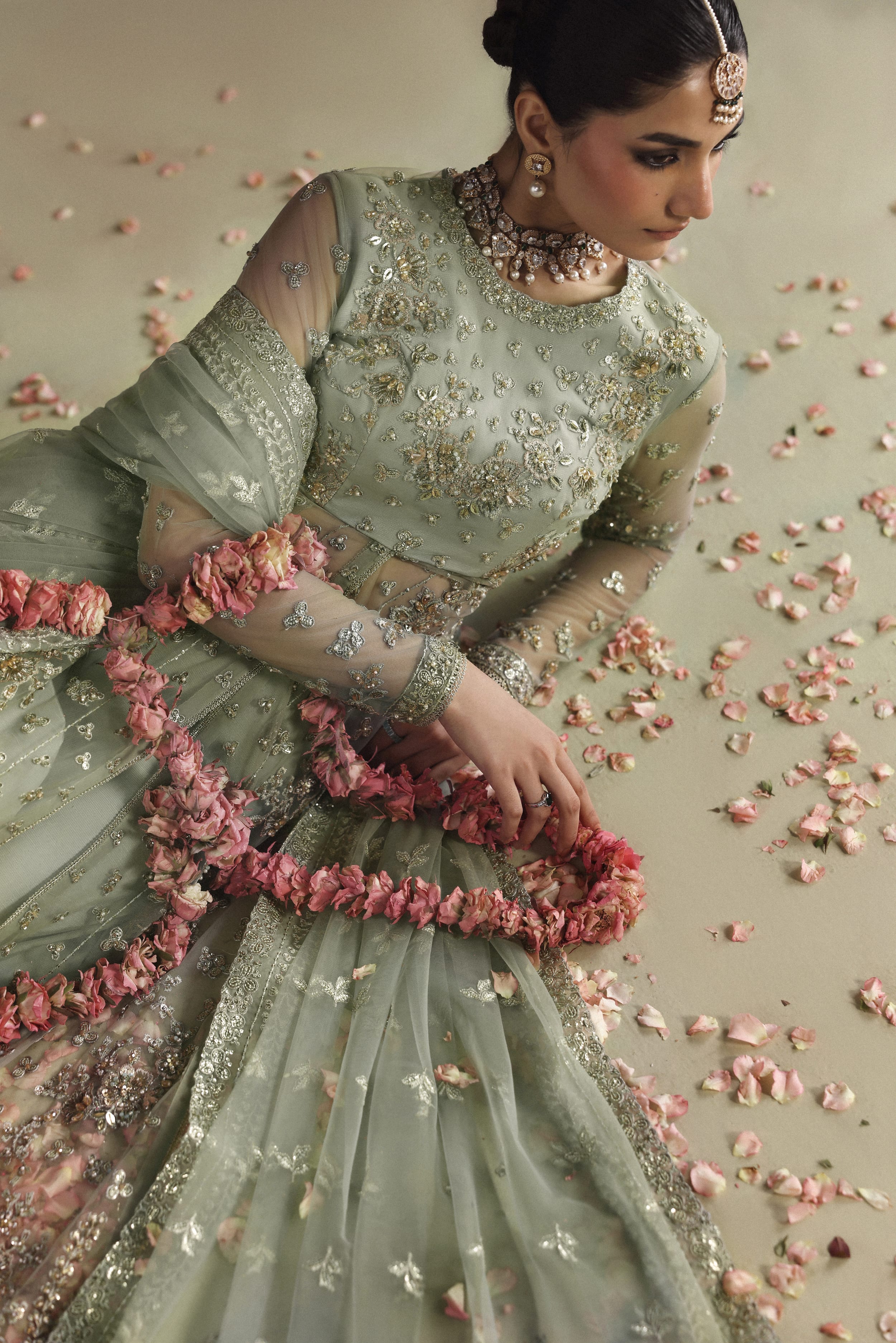 Zohal Raw Silk Pakistani Formal Dresses - Akbar Aslam - 8