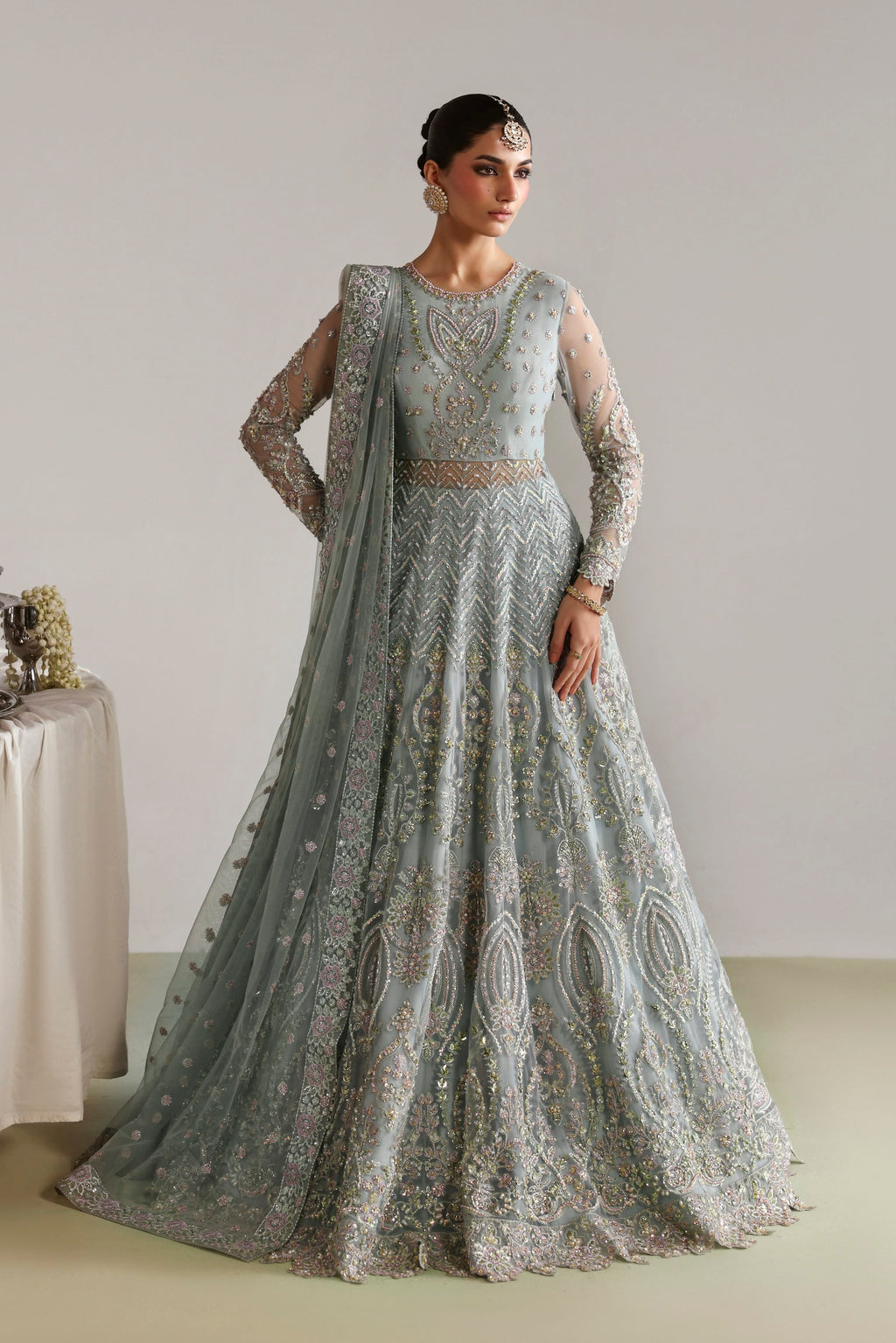 Zebunnisa Raw Silk Pakistani Bridal and Formal Dresses - Akbar Aslam - 2