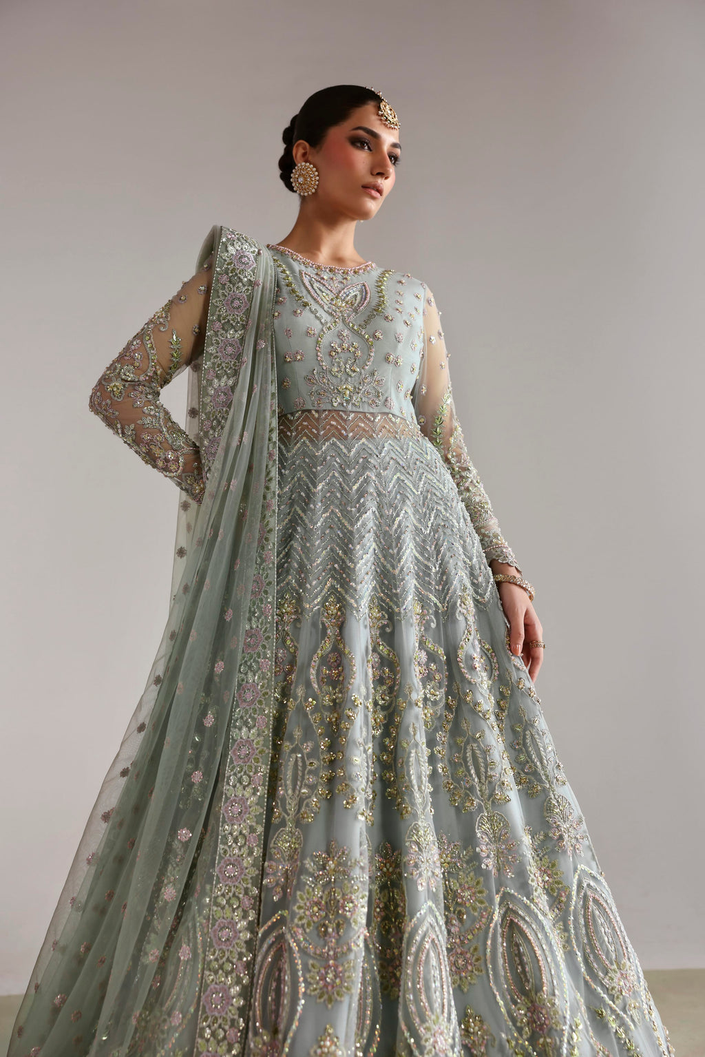 Zebunnisa Raw Silk Pakistani Bridal and Formal Dresses - Akbar Aslam - 3