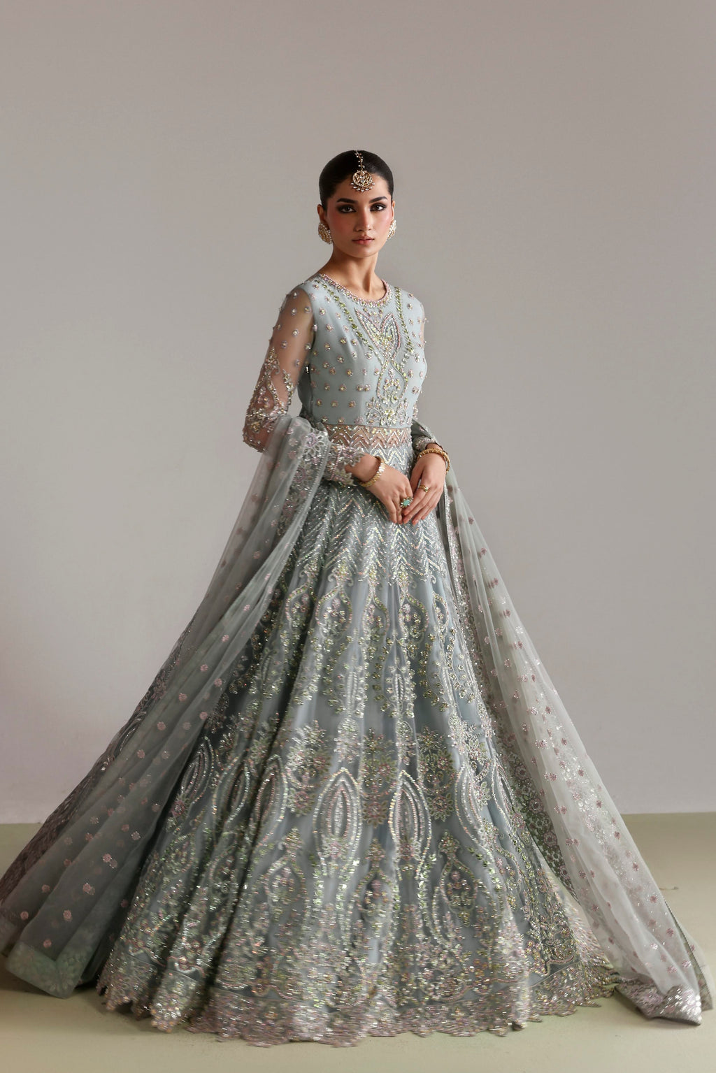 Zebunnisa Raw Silk Pakistani Bridal and Formal Dresses - Akbar Aslam - 6