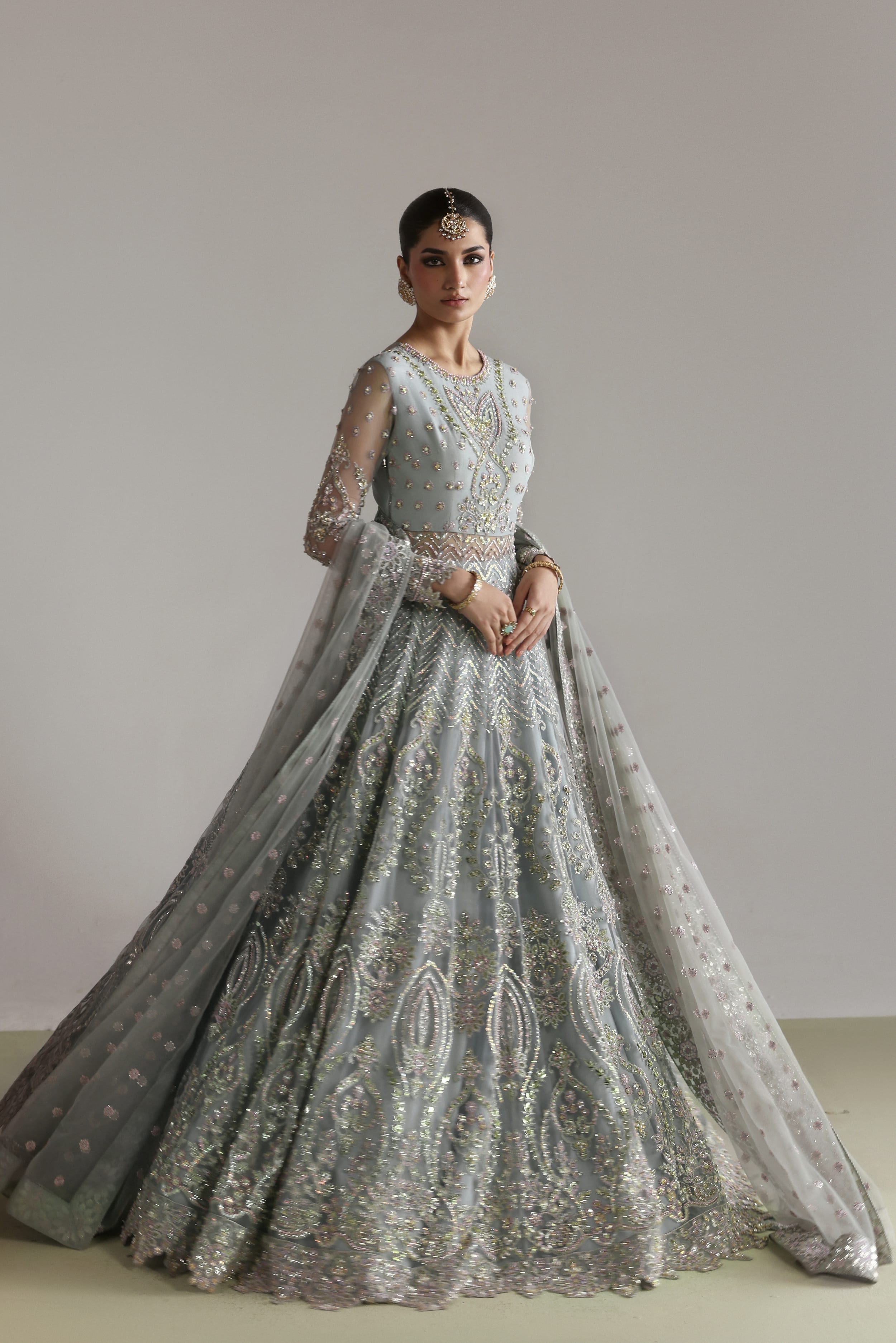 Zebunnisa Raw Silk Pakistani Bridal and Formal Dresses - Akbar Aslam - 6