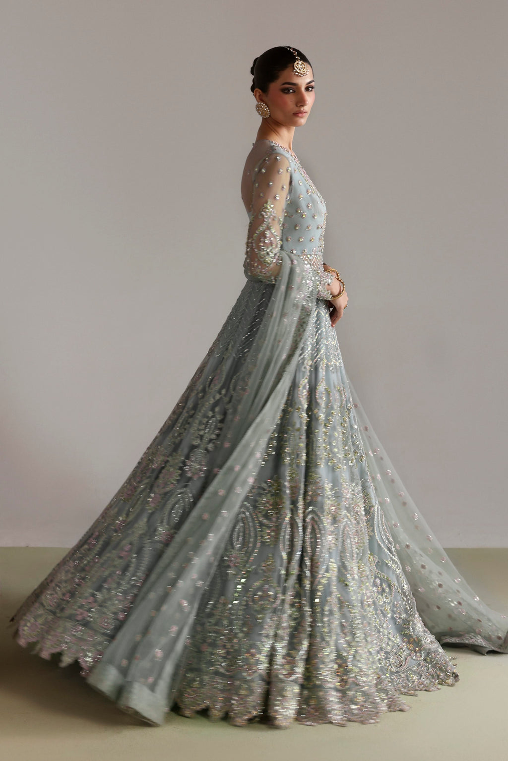 Zebunnisa Raw Silk Pakistani Bridal and Formal Dresses - Akbar Aslam - 7