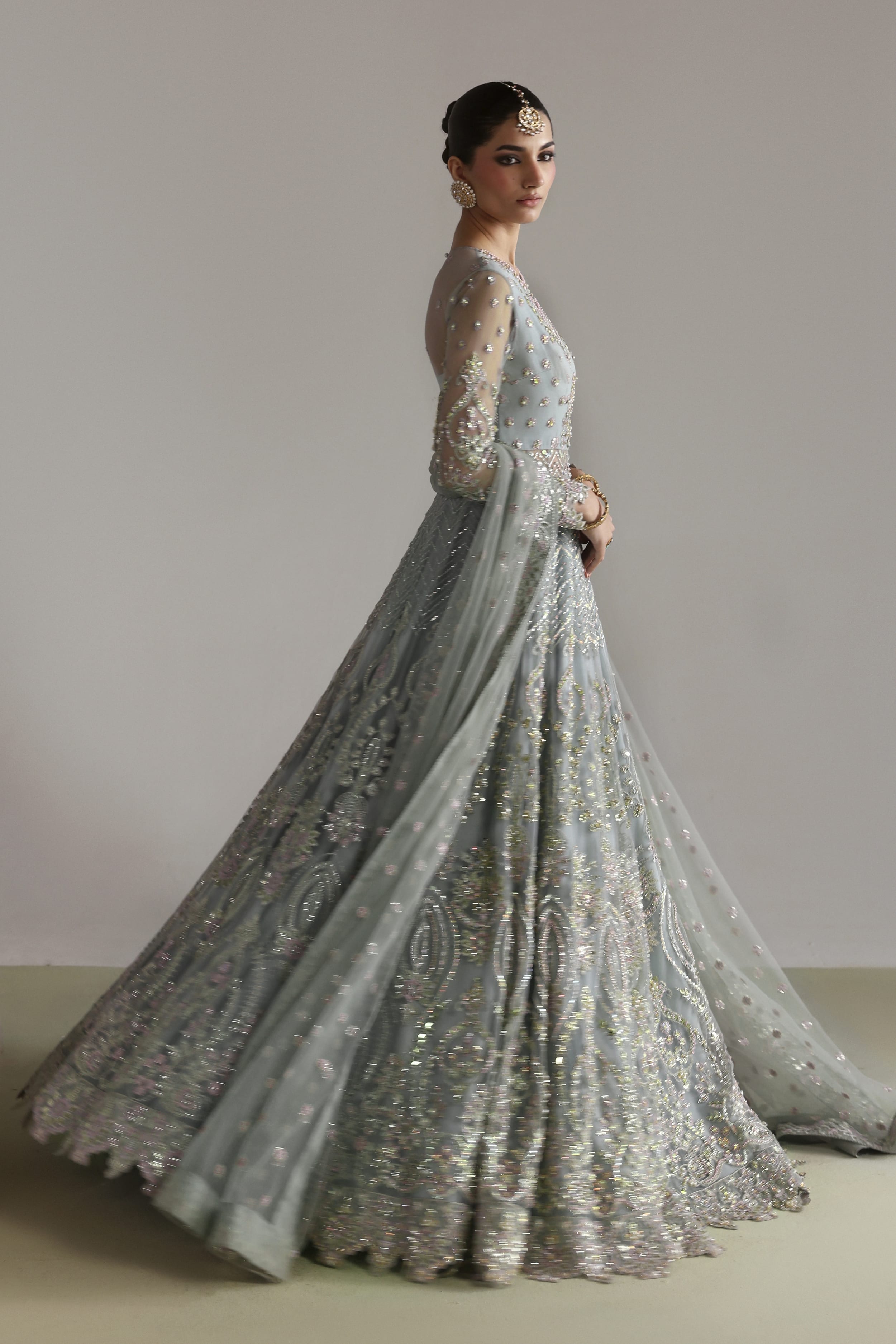 Zebunnisa Raw Silk Pakistani Bridal and Formal Dresses - Akbar Aslam - 7