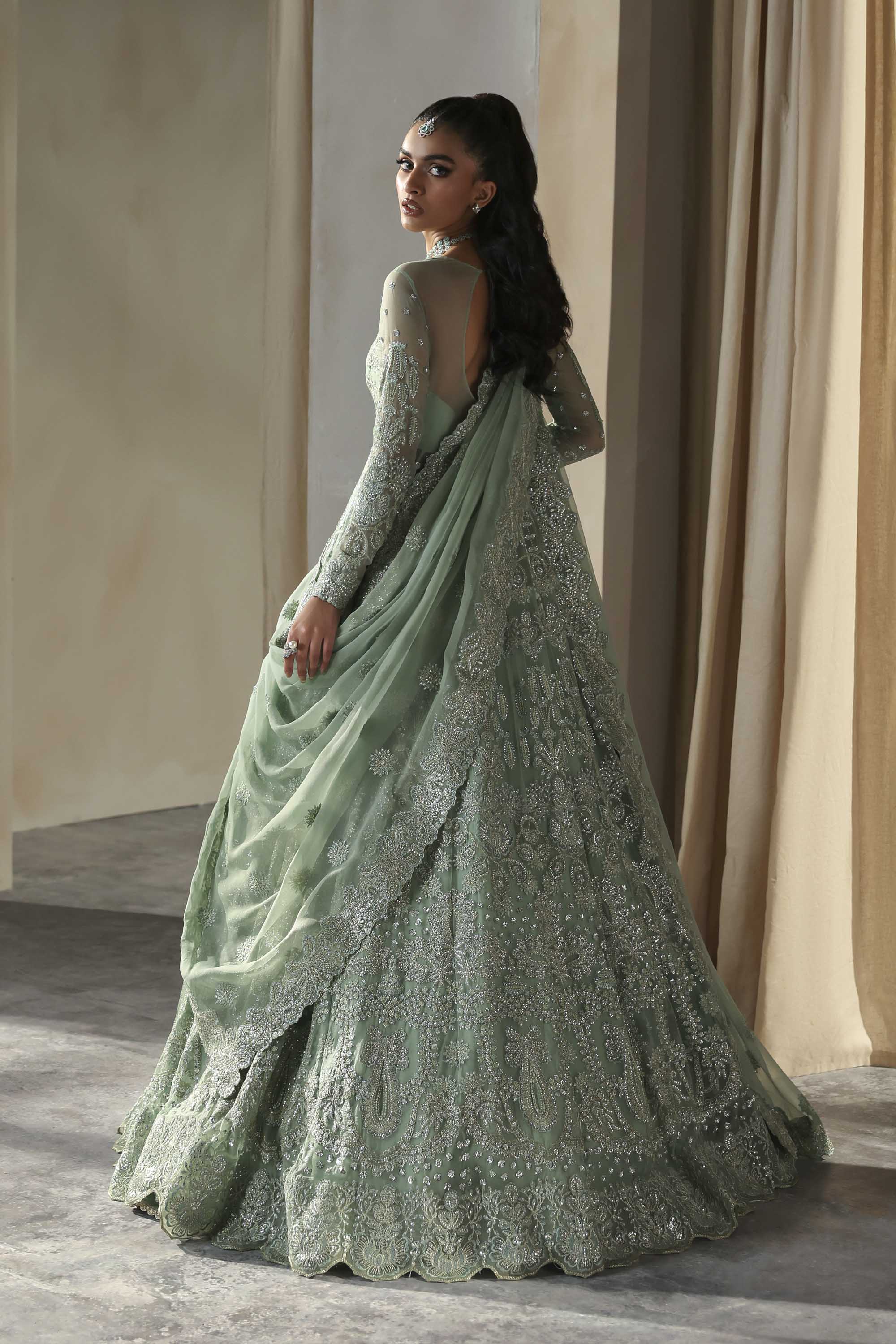 Hayal Raw Silk Pakistani Formal Dresses - Akbar Aslam - 4