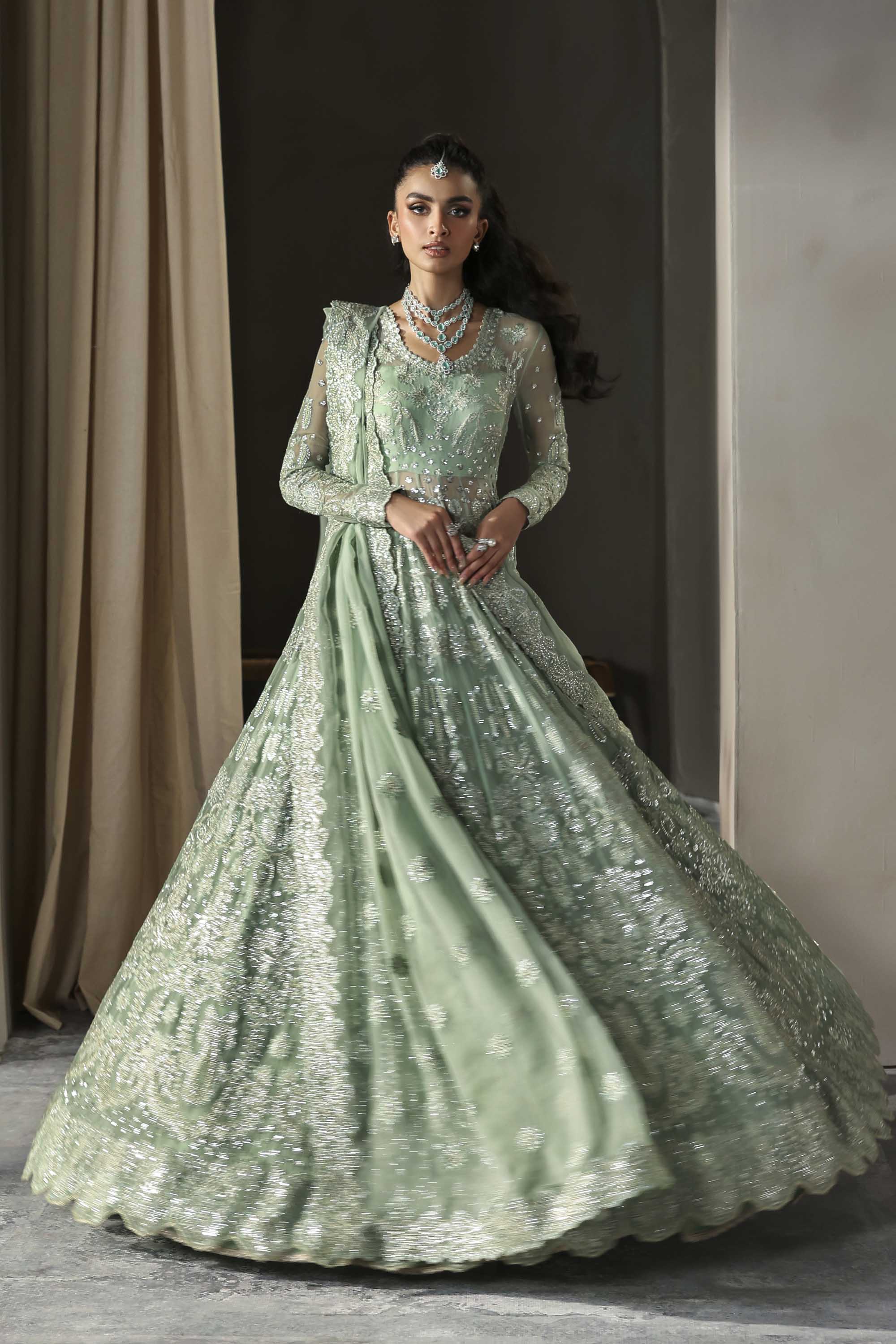 Hayal Raw Silk Pakistani Formal Dresses - Akbar Aslam - 6