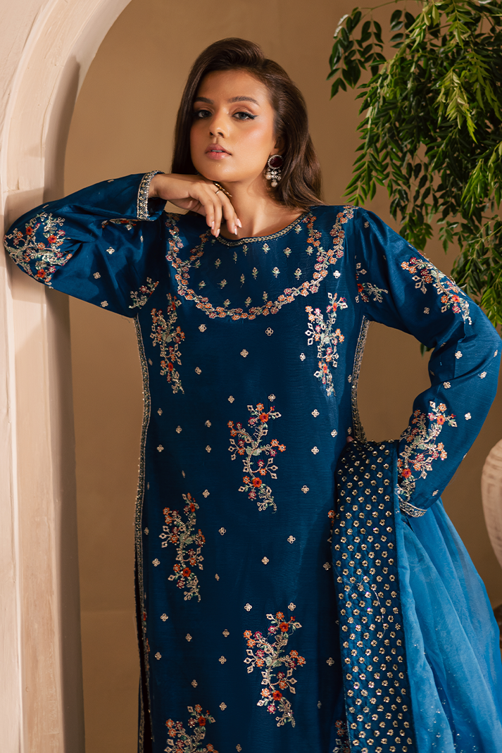 Shabnam Raw Silk Pakistani Formal Dresses - Emaan Adeel - 8