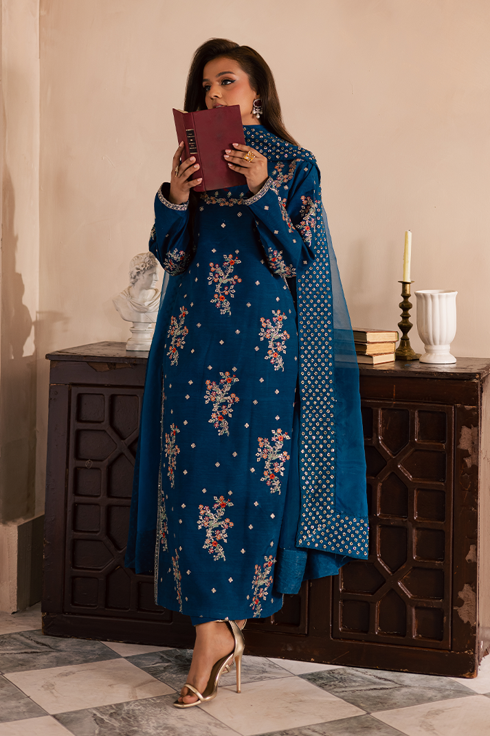 Shabnam Raw Silk Pakistani Formal Dresses - Emaan Adeel - 3