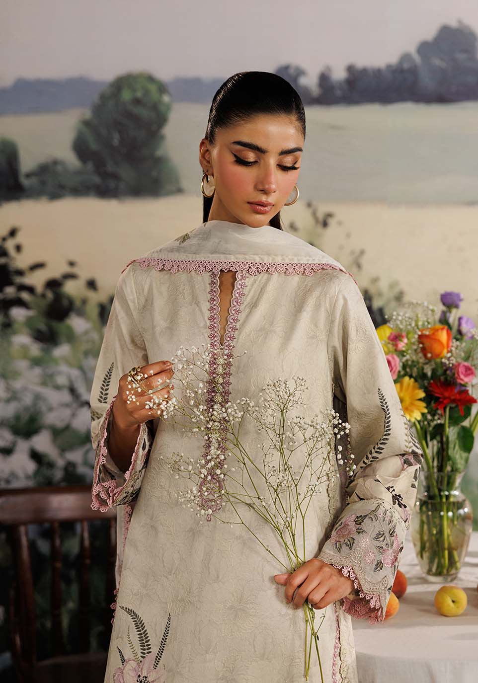 MEHRAAB-E-GUL ZQ003 Chiffon Pakistani Summer Dresses - Zarqash - 3