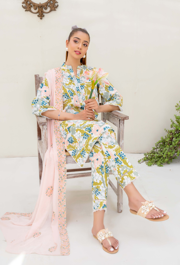 Ziva - D09 Chiffon Pakistani Summer Dresses - Humdum - 4