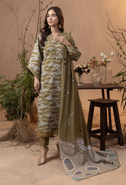 Raya - D08 Khaddar Pakistani Winter Dresses - Humdum - 3
