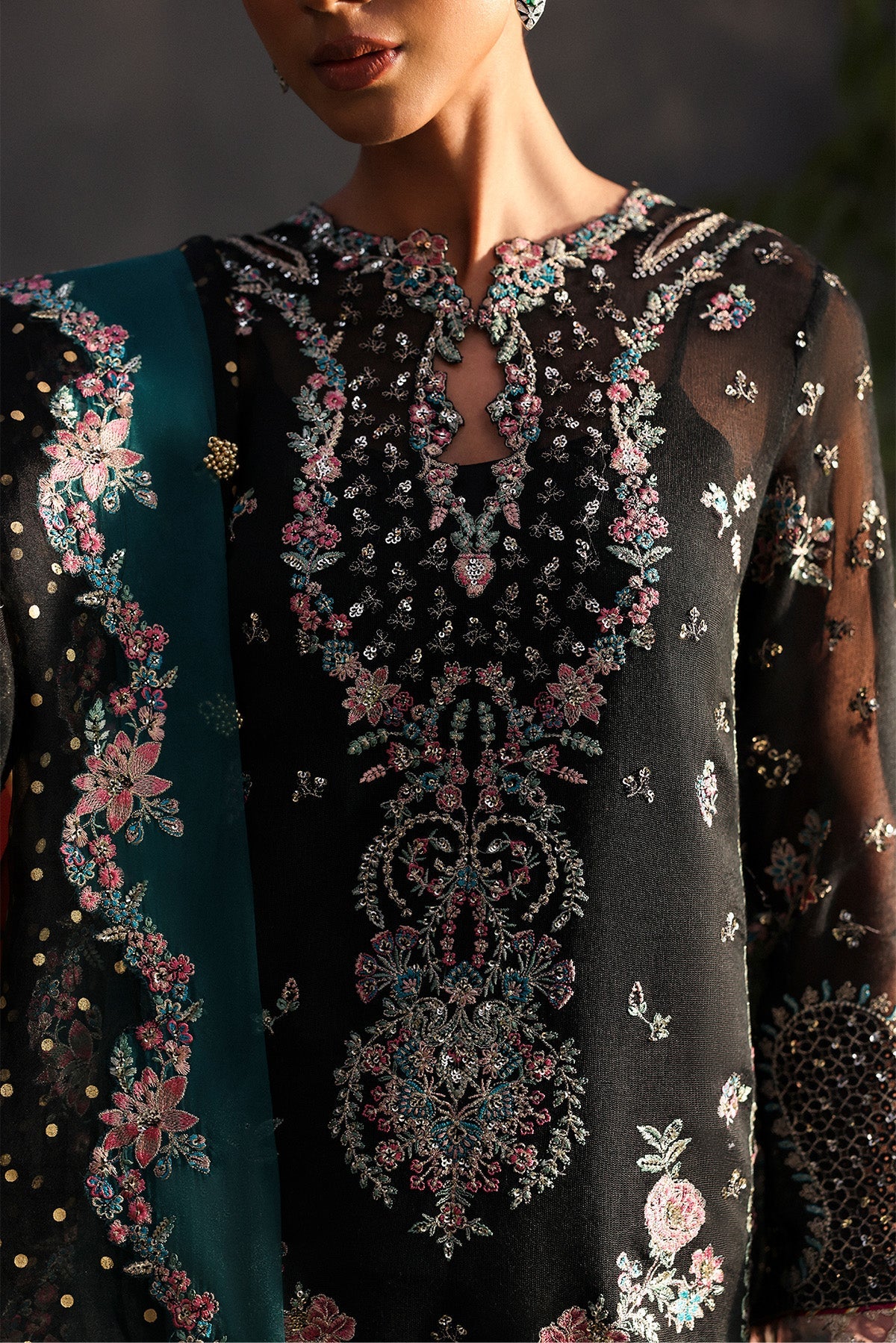 Larosea Raw Silk Pakistani Formal Dresses - Afrozeh - 3