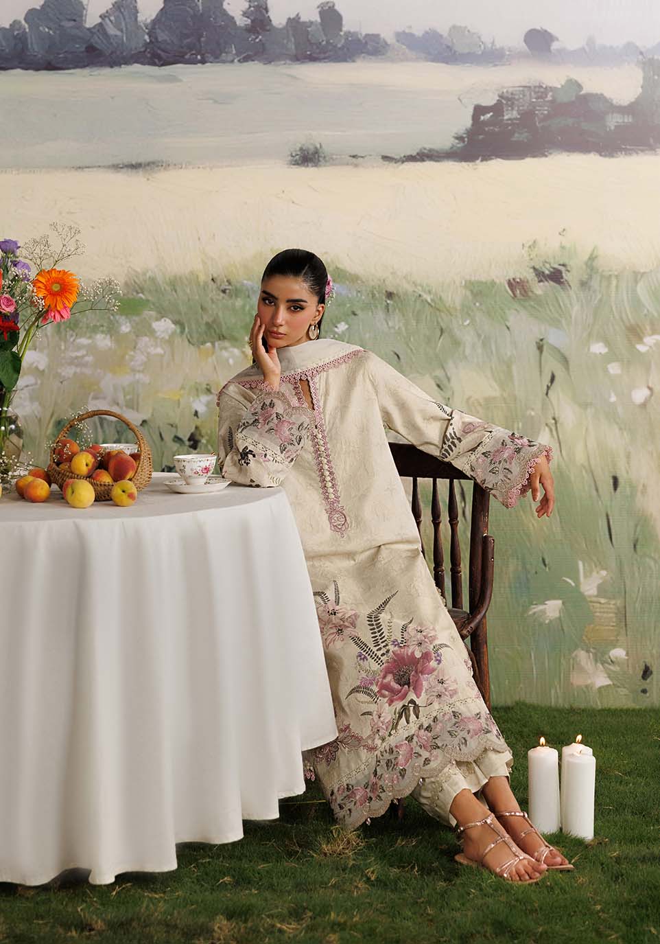 MEHRAAB-E-GUL ZQ003 Chiffon Pakistani Summer Dresses - Zarqash - 5