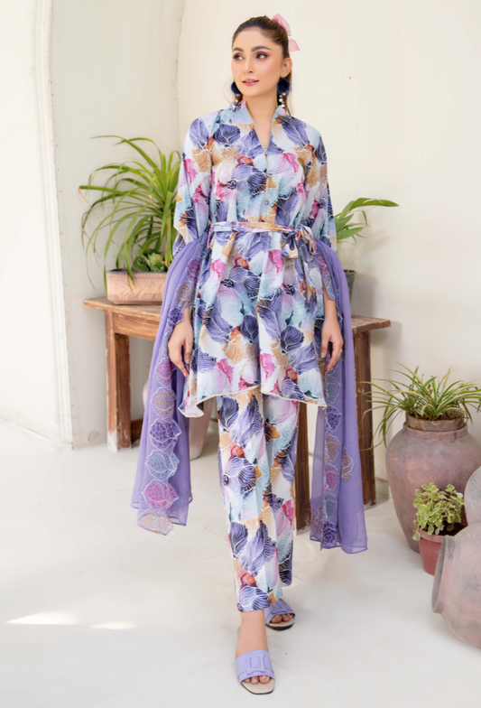 Ziva - D08 Chiffon Pakistani Summer Dresses - Humdum - 1